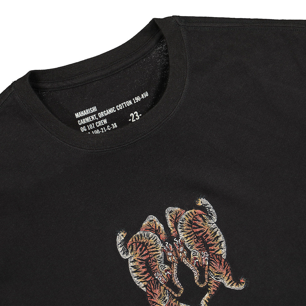 Maharishi Heart Of Tigers T-Shirt Black T-Shirts Close-up | Overkill