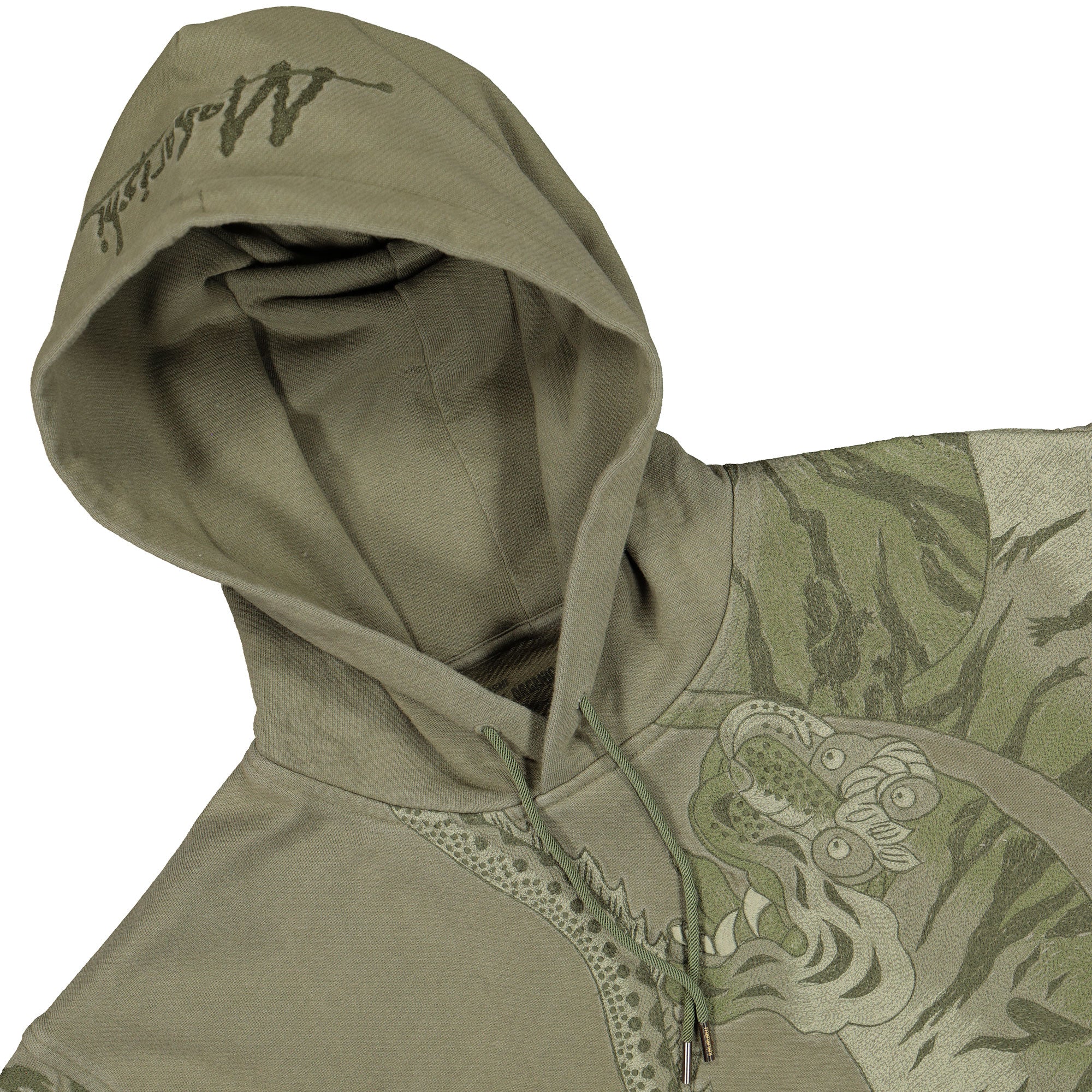 Maharishi Tonal Tiger Hooded Sweat Olive Hoodies 2066 Detailfoto | Overkill