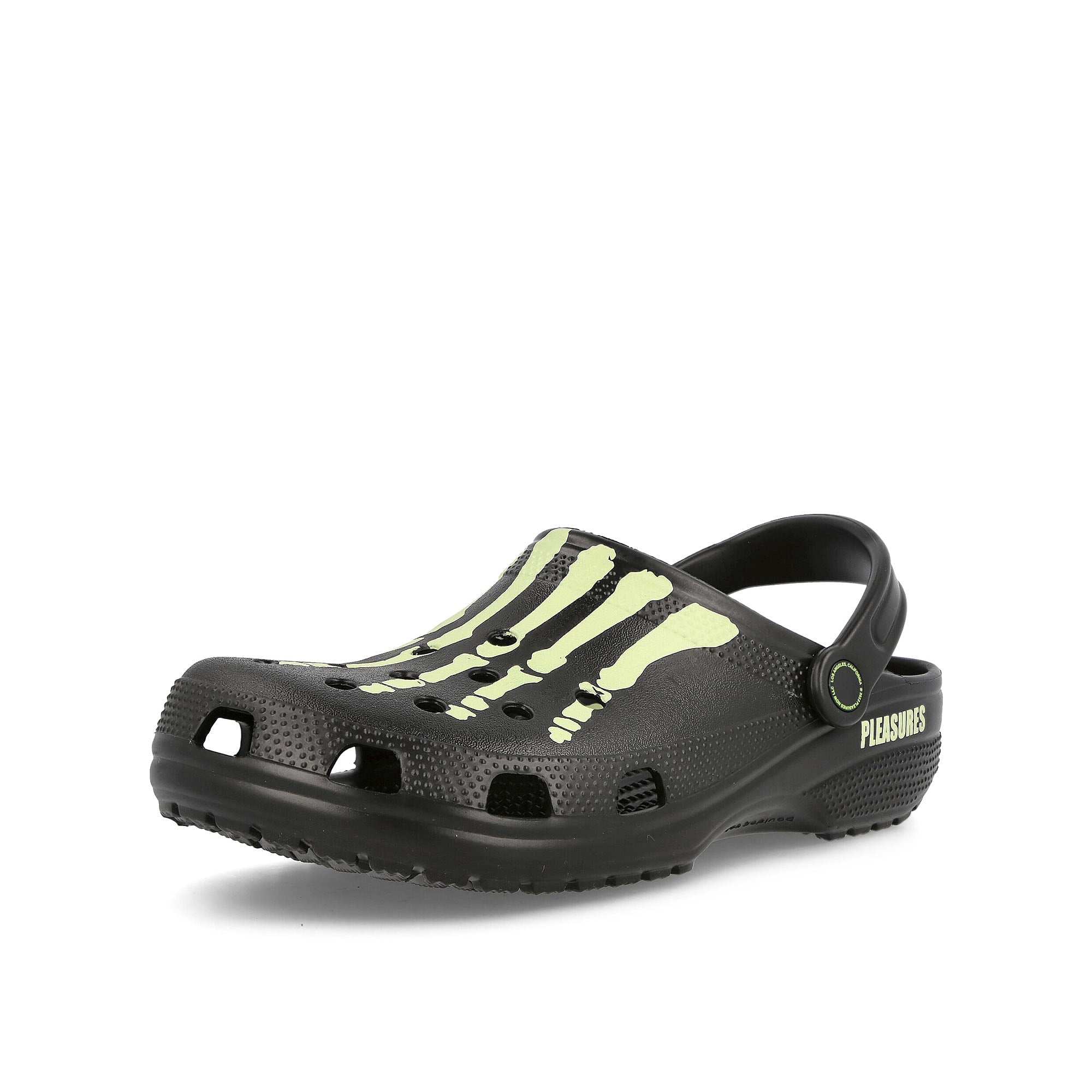 Crocs Pleasures x Crocs Classic Clog Black Slides, Sandals & Slippers Close Up | Overkill