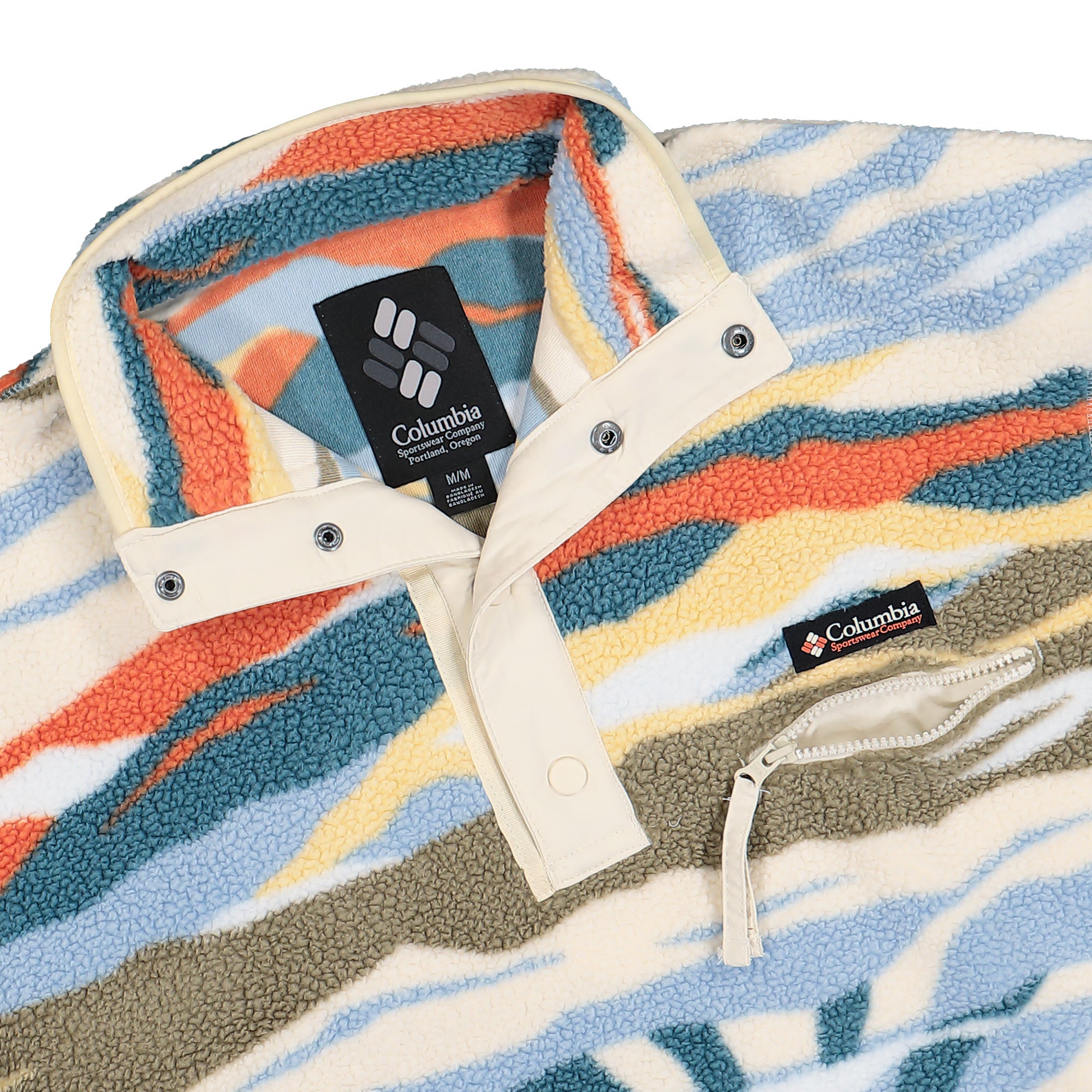Columbia Helvetia II Printed Half Snap Fleece Chalk Rogue Valley Sweatshirts Detail view 1 | Overkill