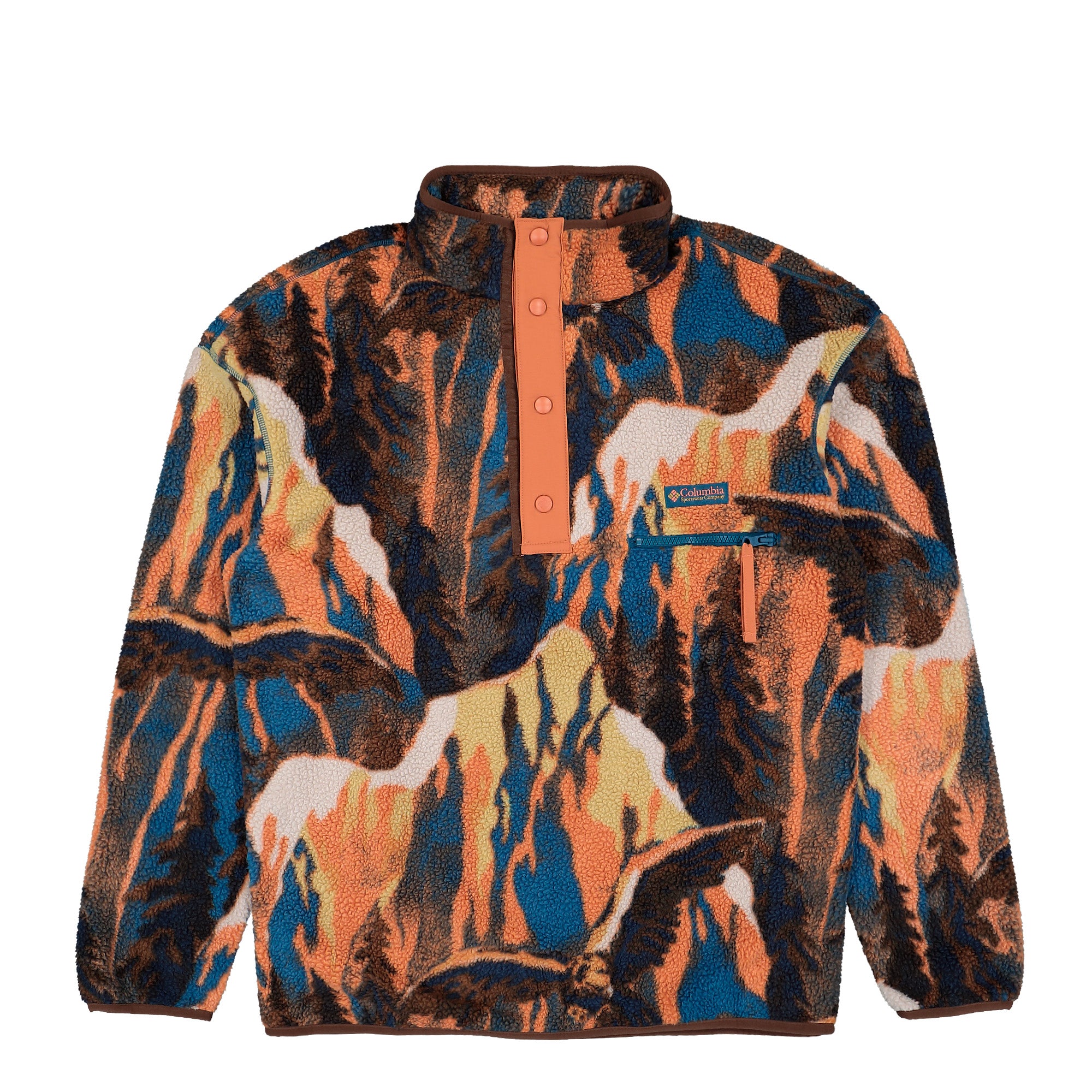 Columbia Helvetia II Printed Half Snap Fleece Teak Brown Sweatshirts 2098461235 | Overkill