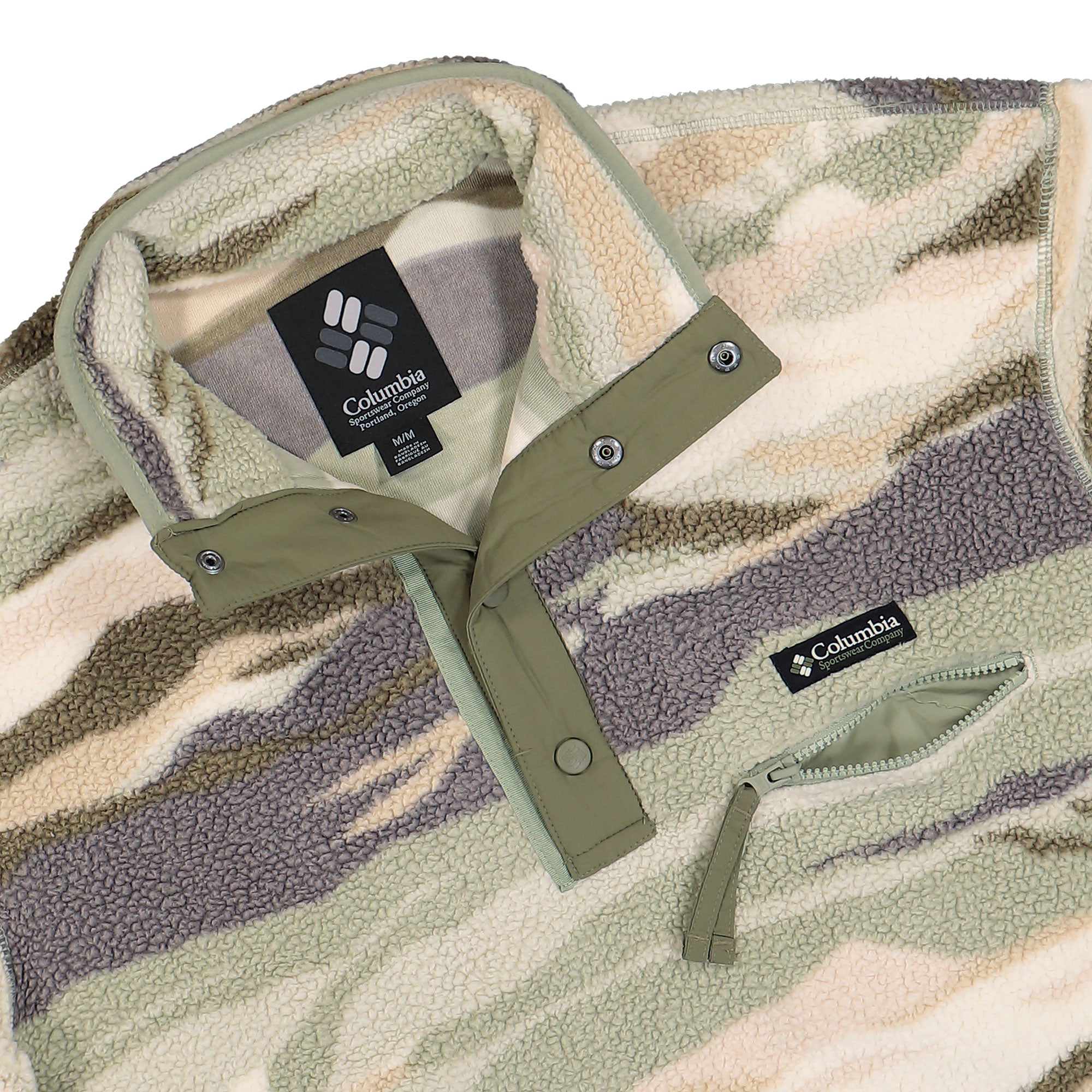 Columbia Helvetia II Printed Half Snap Fleece Safari Rouge Valley Sweatshirts Close-up | Overkill