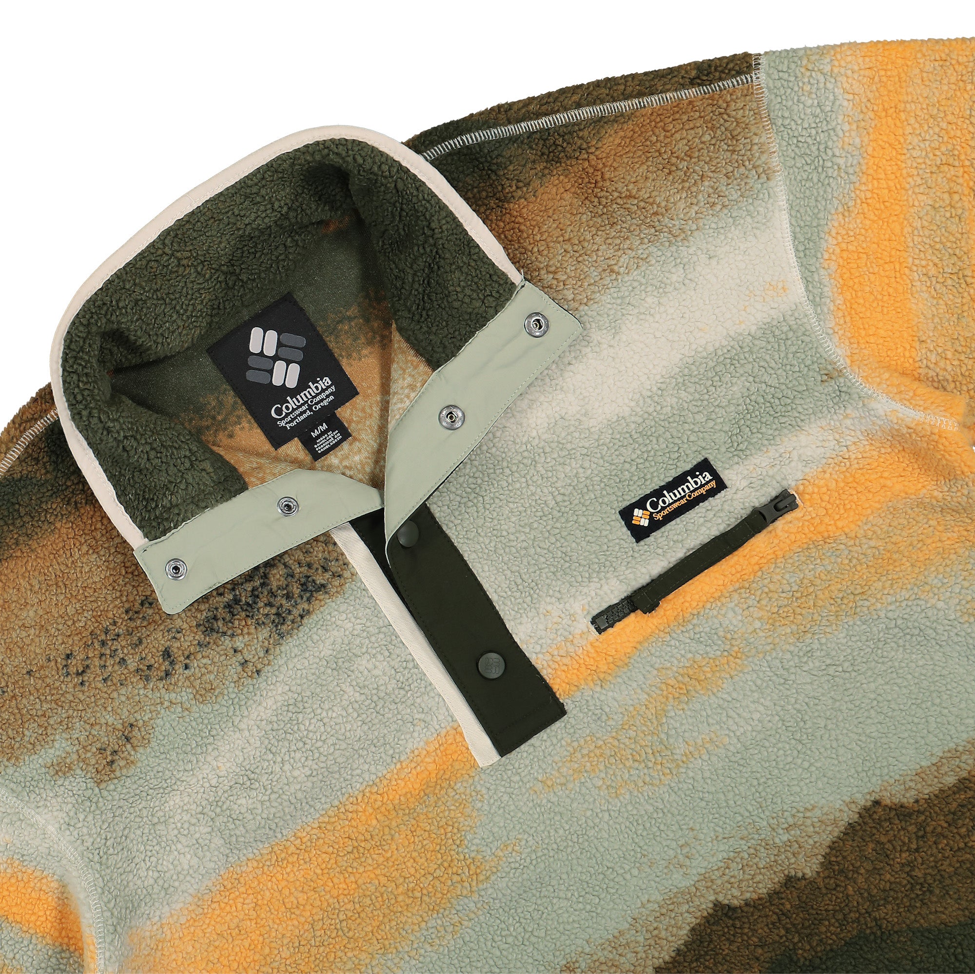 Columbia Helvetia II Printed Half Snap Fleece Greenscape Sweatshirts Close-up | Overkill