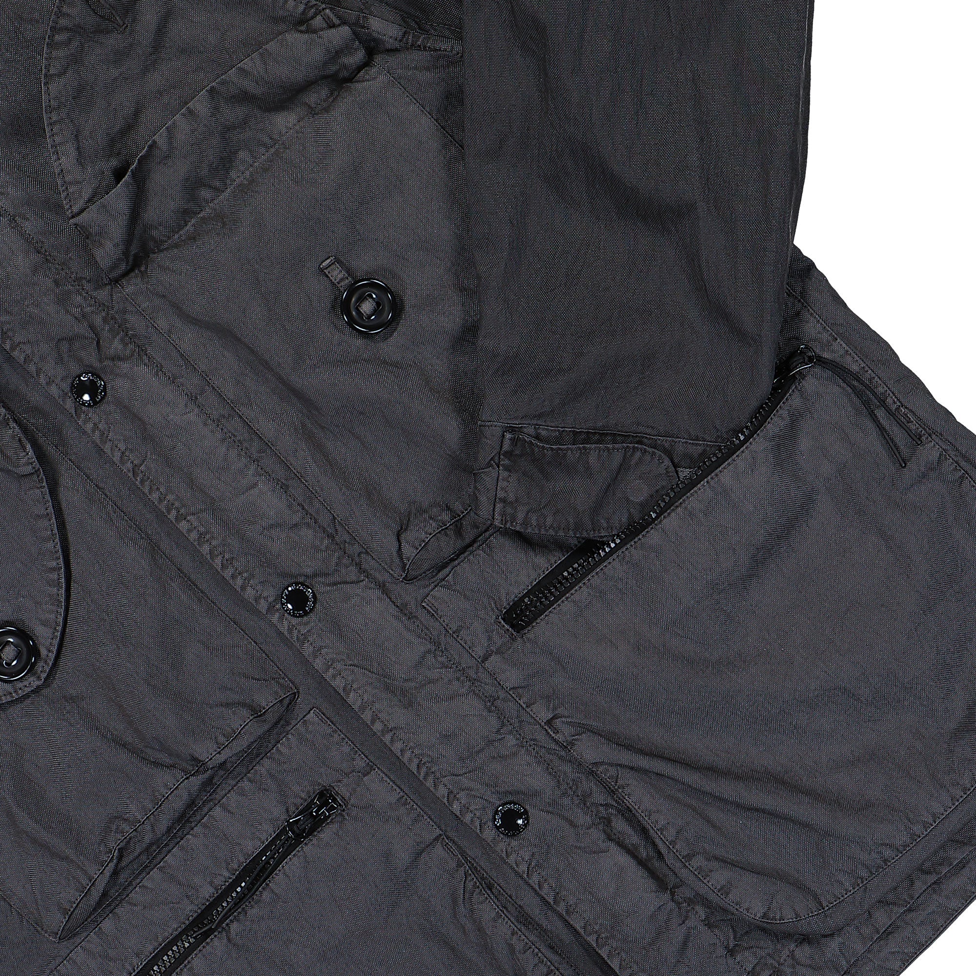 C.P. Company Panama-R Mixed Goggle Jacket Gunmetal Jackets 20CMOW072A-110540S 921 Detail View 1 | Overkill