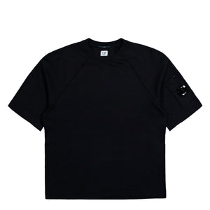 C.P. Company Light Fleece Short Sleeve Sweatshirt Black Sweatshirt T-Shirt 20CMSS034A-002246G 999 | Overkill