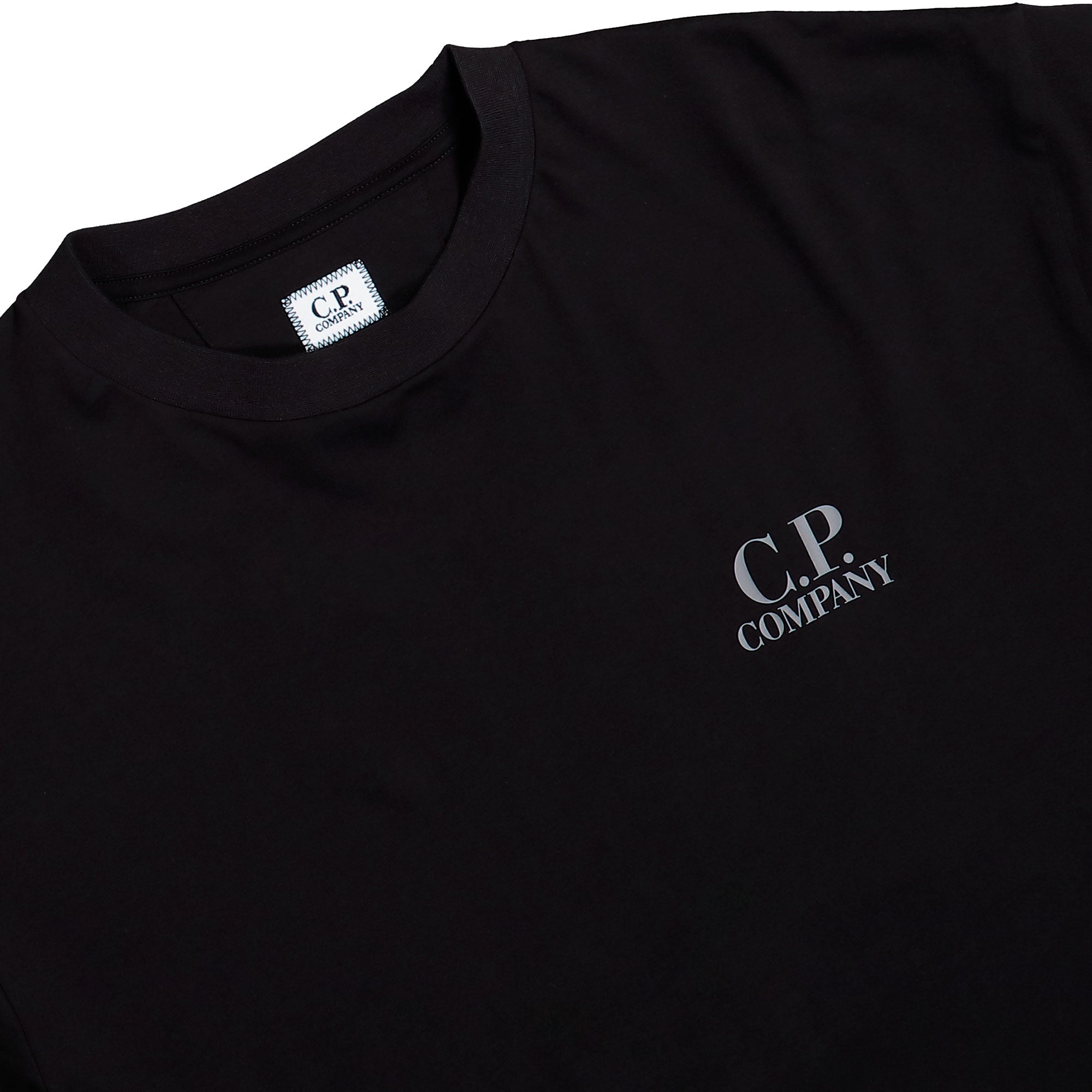 C.P. Company 30/1 Jersey Short Sleeve Logo T-Shirt Black T-Shirt 20CMTS086A-005100W 999 Detailfoto | Overkill