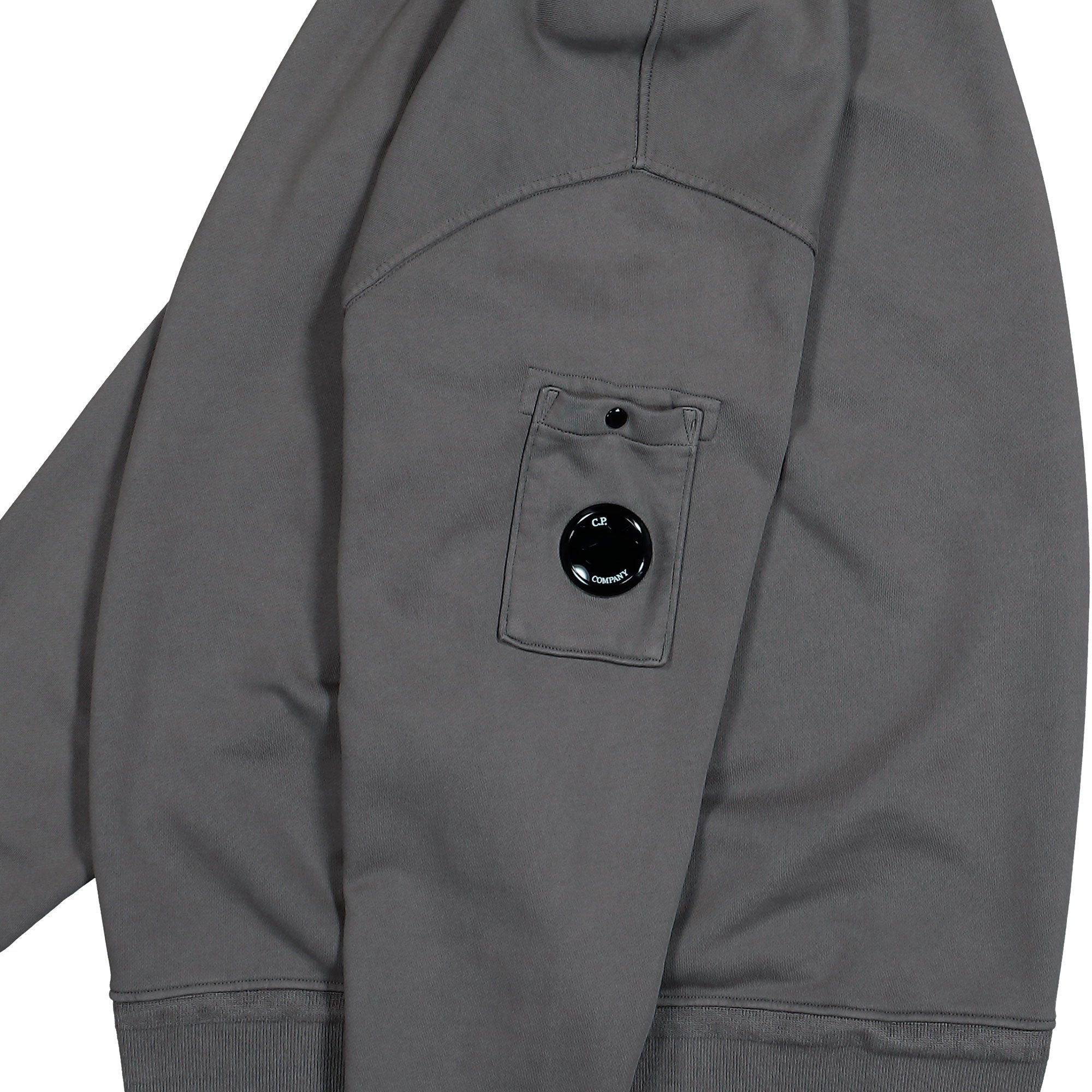 C.P. Company Cotton Diagonal Fleece Crewneck Lens Sweatshirt Gunmetal Sweatshirt 20CMSS036A-110044R 921 Detail View 1 | Overkill
