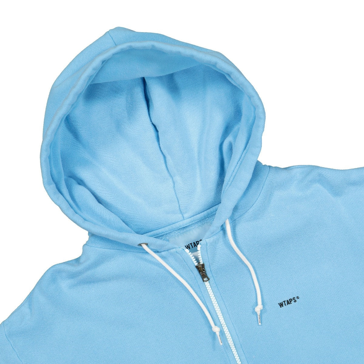 WTAPS Flat Zip Up Hooded Sweatshirt Blue Hoodies Close-up | Overkill