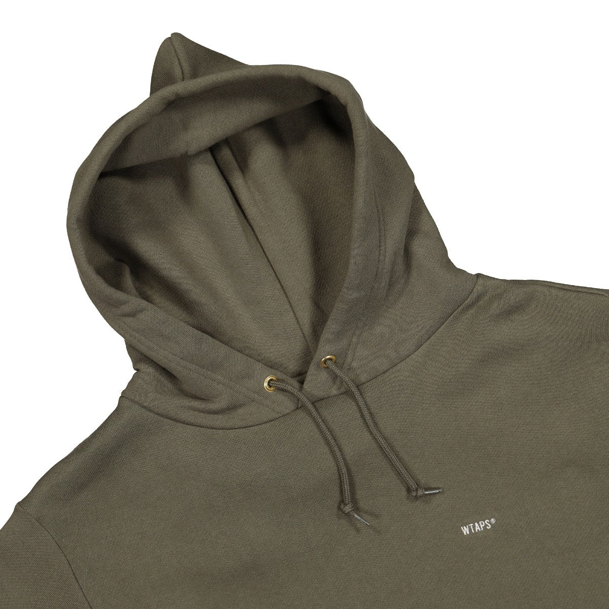 WTAPS Flat Hooded Sweatshirt Olive Drab Hoodies Close-up | Overkill
