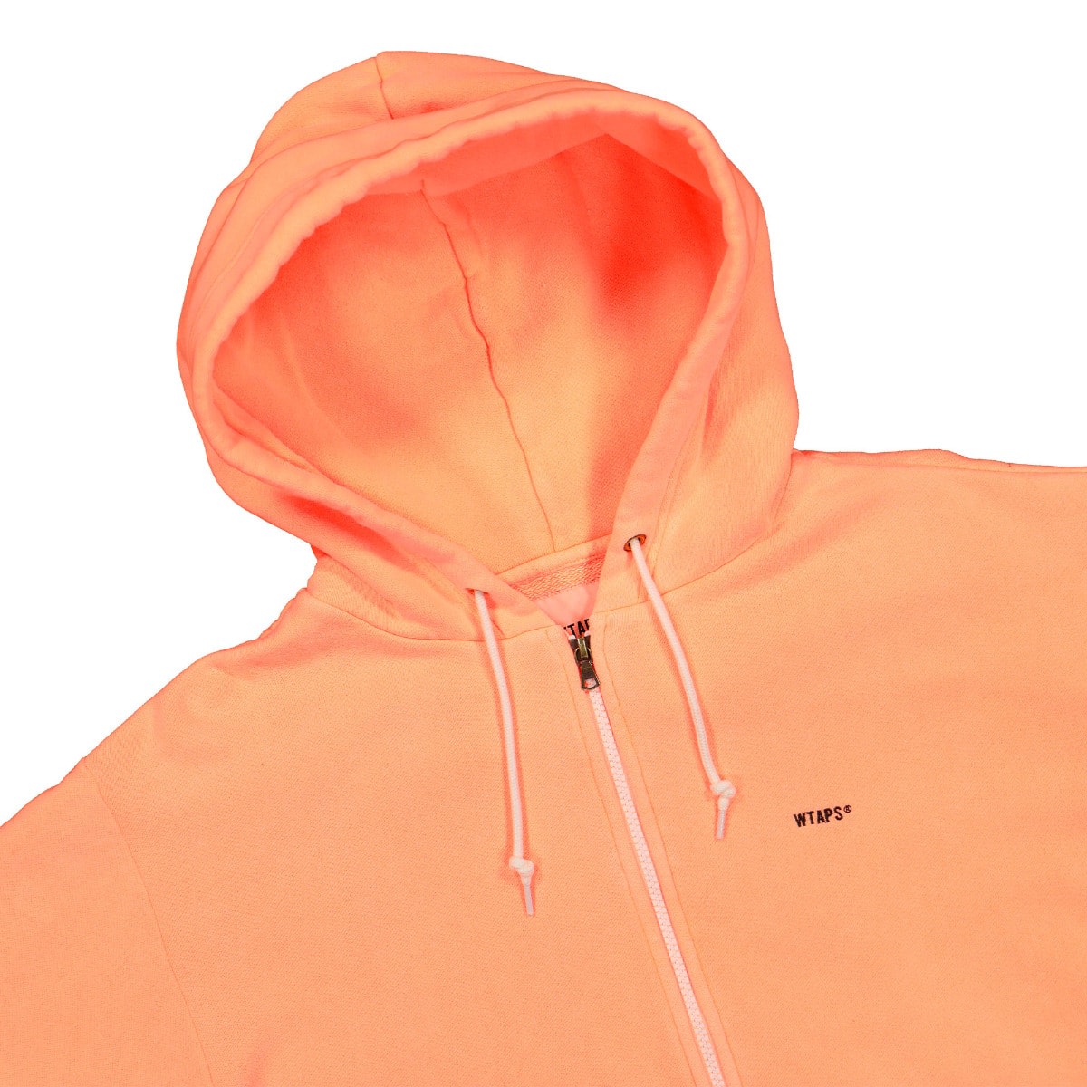 WTAPS Flat Zip Up Hooded Sweatshirt Orange Hoodies Close-up | Overkill