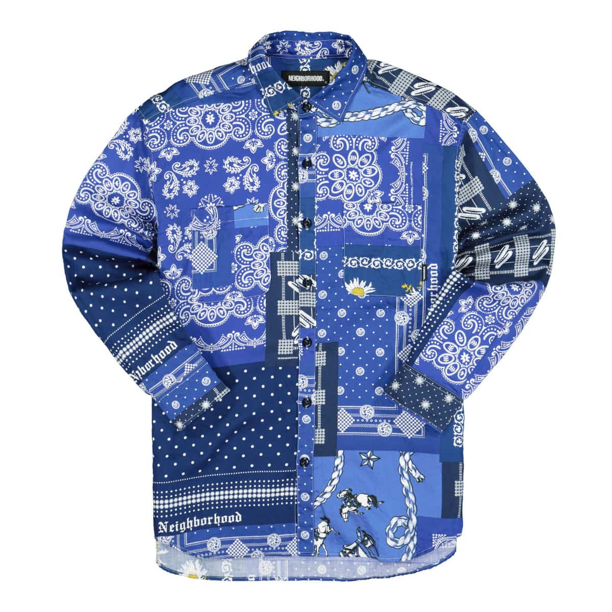 Neighborhood Bandana Shirt Navy Shirts 211TSNH-SHM10 | Overkill