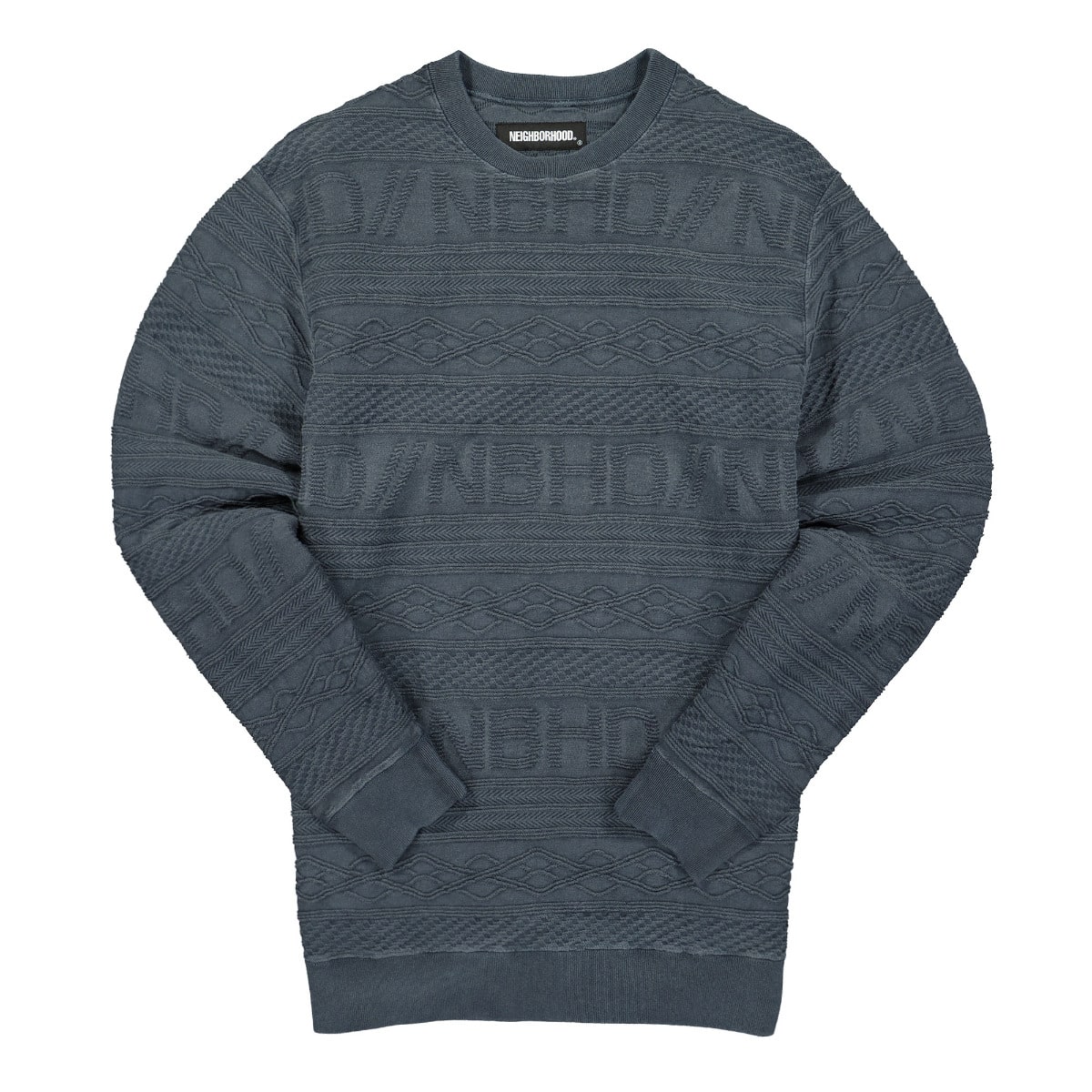 Neighborhood Jaquard Knit Pullover Navy Sweatshirts 211UWNH-CSM05 | Overkill