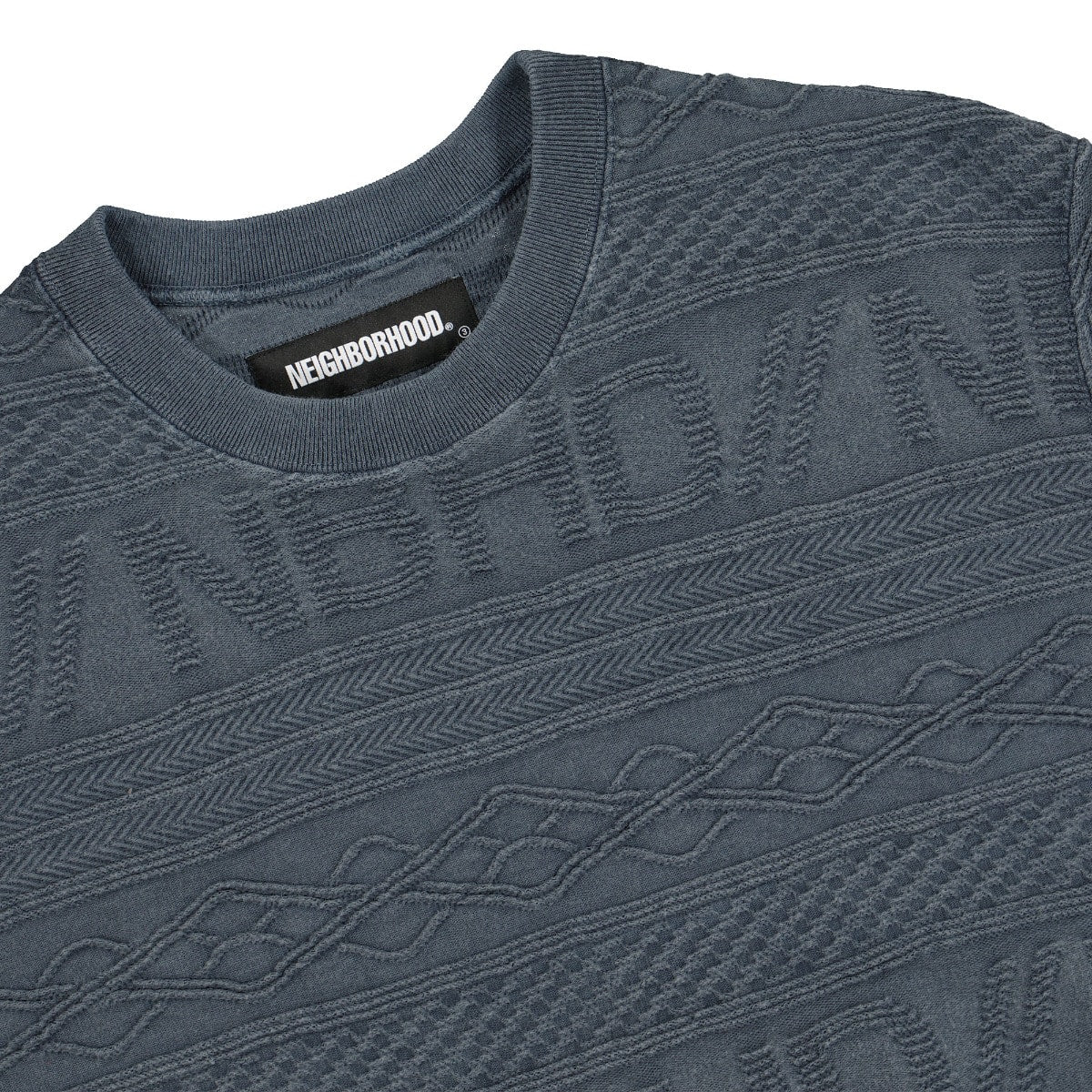 Neighborhood Jaquard Knit Pullover Navy Sweatshirts Close-up | Overkill