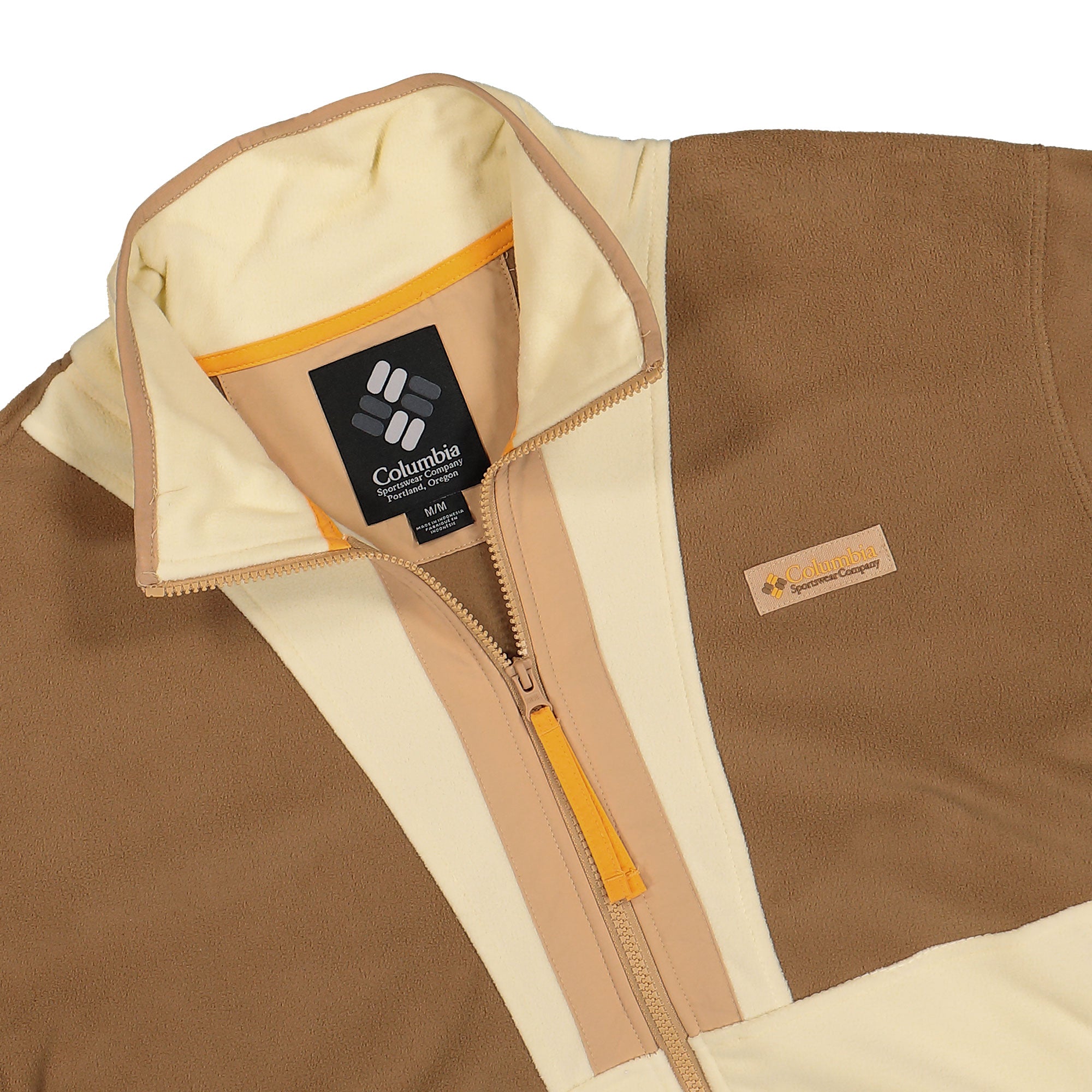 Columbia Backbowl II Lightweight FZ Fleece Delta, Lemon Wash Fleece Jackets Close-up | Overkill