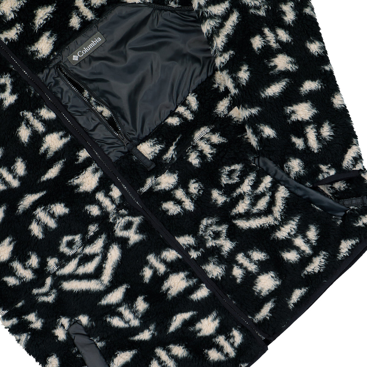 Columbia Winter Pass™ Reversible Fleece Jacket Black Geostripe Tonal, Black Jacket 2135651012 Detail View 2 | Overkill