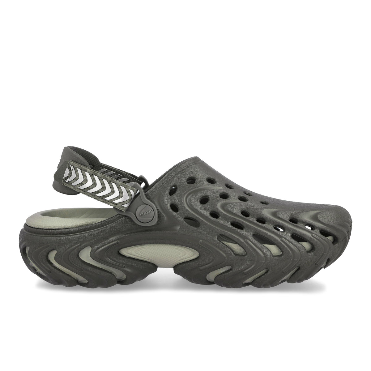 Crocs Echo II Clog Silver Chrome Slides, Sandals & Slippers 213780-1ZY Silhouette | Overkill
