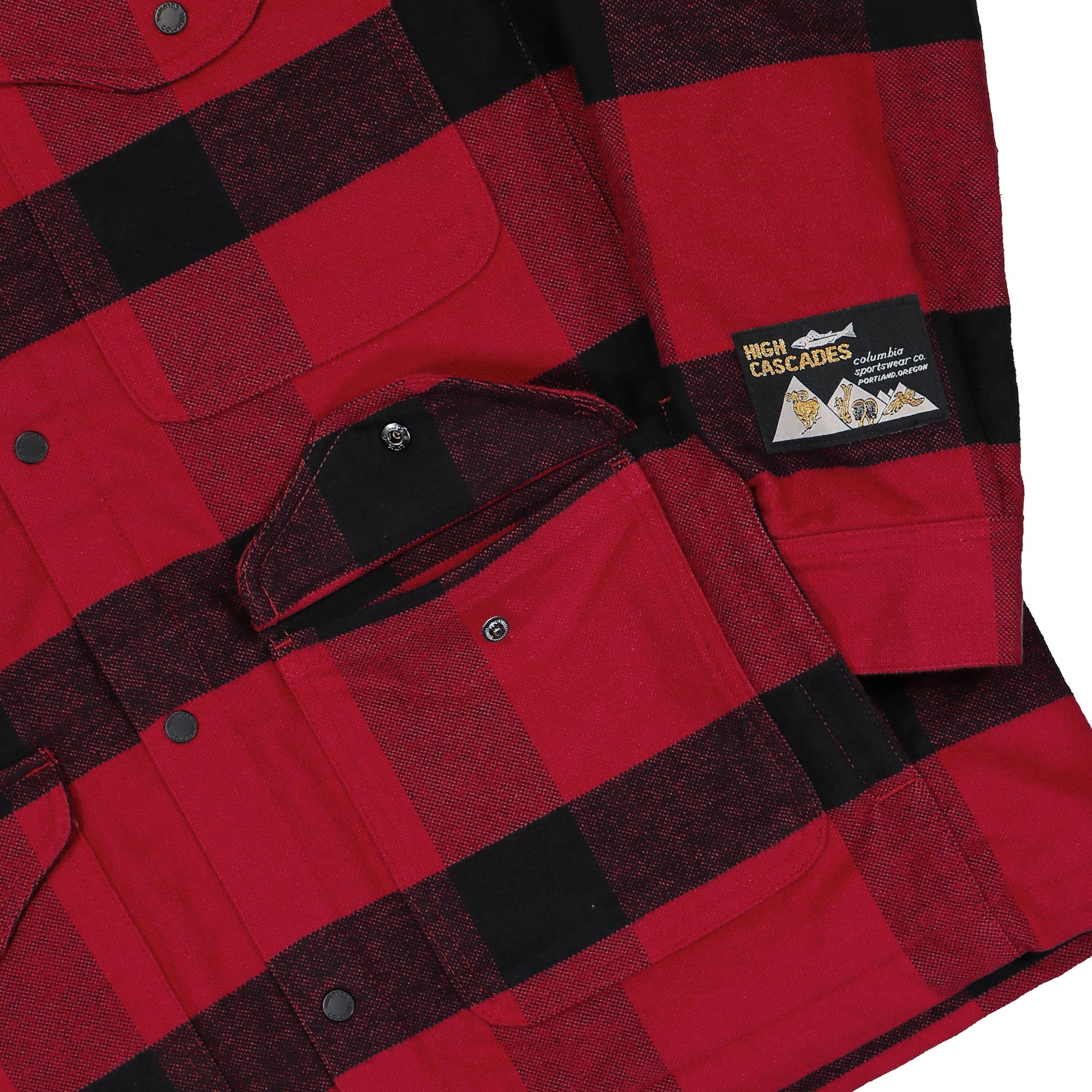 Columbia High Cascades Shirt Jacket Red Dahlia Tims Buffalo Plaid Jackets 2138401660 Detail View 1 | Overkill