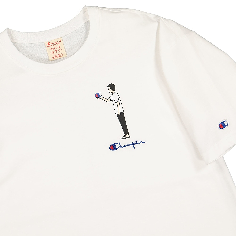 Champion Crewneck T-Shirt White T-Shirts Close-up | Overkill