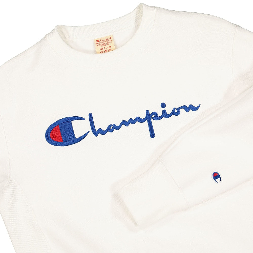Champion Crewneck Sweatshirt White Sweatshirts Close-up | Overkill