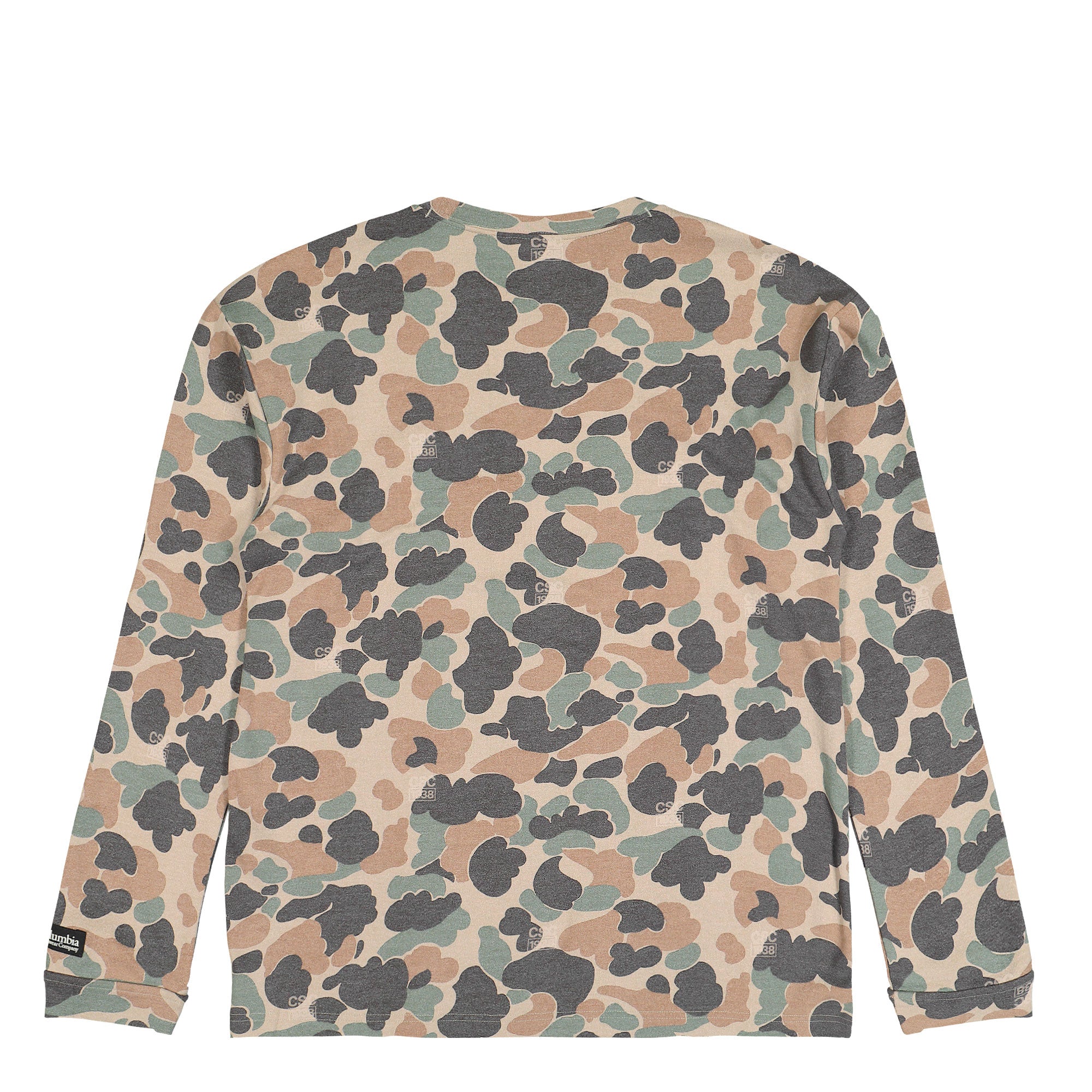 Columbia CSC1938™ V1 Printed Long Sleeve Tee British Tan Duck Camo Longsleeves XM9621-265 Close-up | Overkill