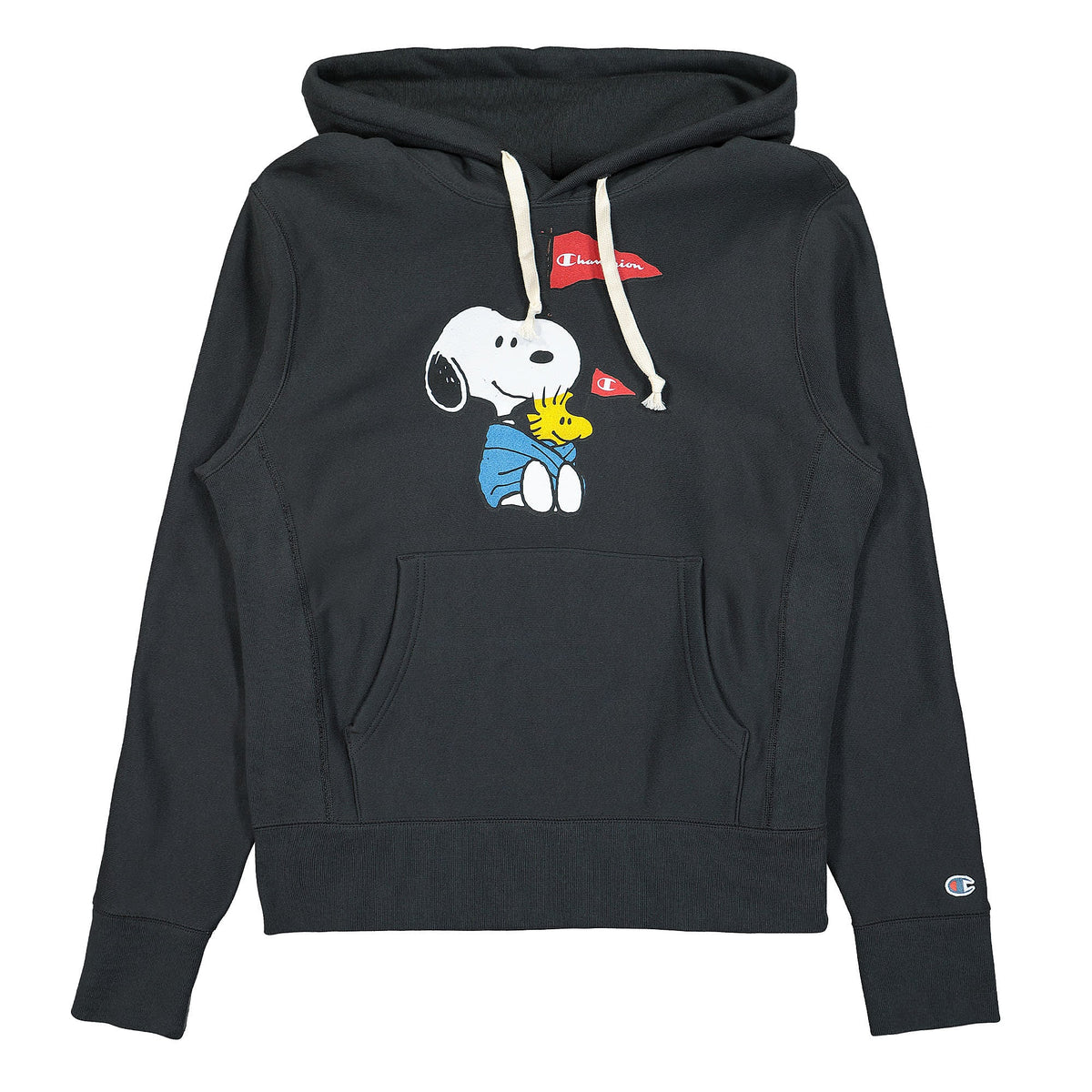 Champion Peanuts x Champion Hooded Sweatshirt Faded Black Hoodies 217799-T071 | Overkill