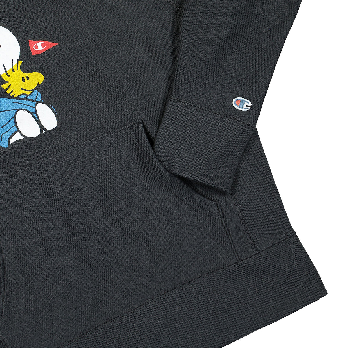 Champion Peanuts x Champion Hooded Sweatshirt Faded Black Hoodies Detailfoto | Overkill