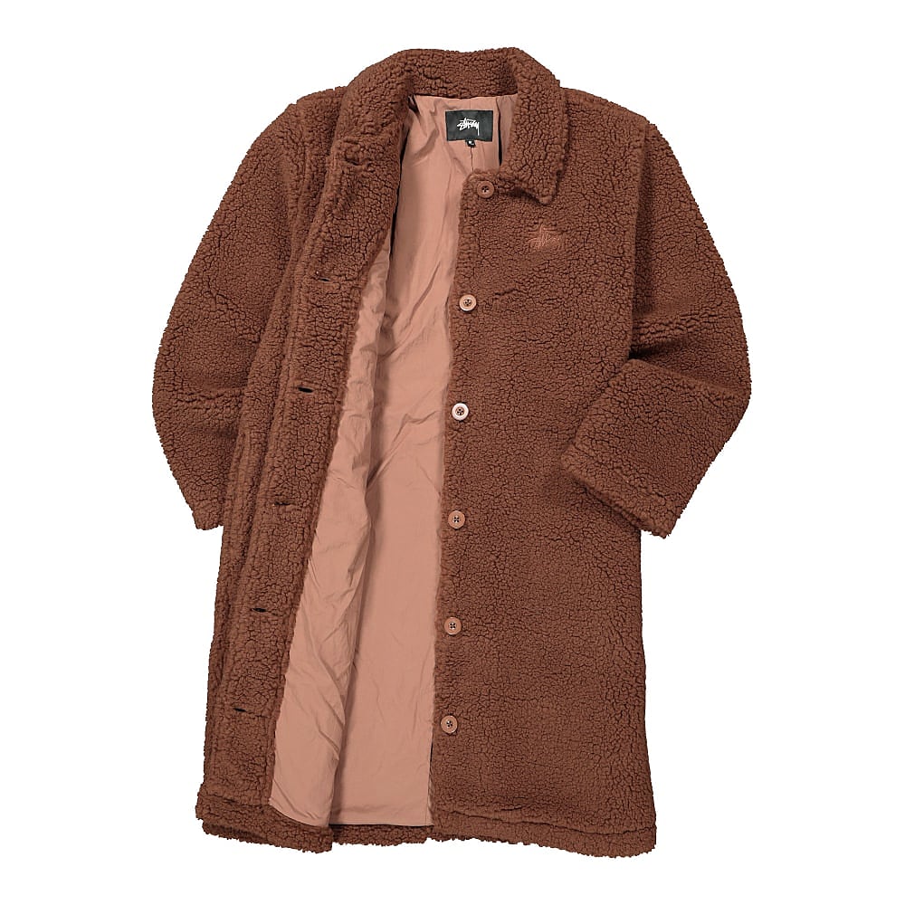 Stussy Kuna Sherpa Car Coat Brown Coats Material | Overkill