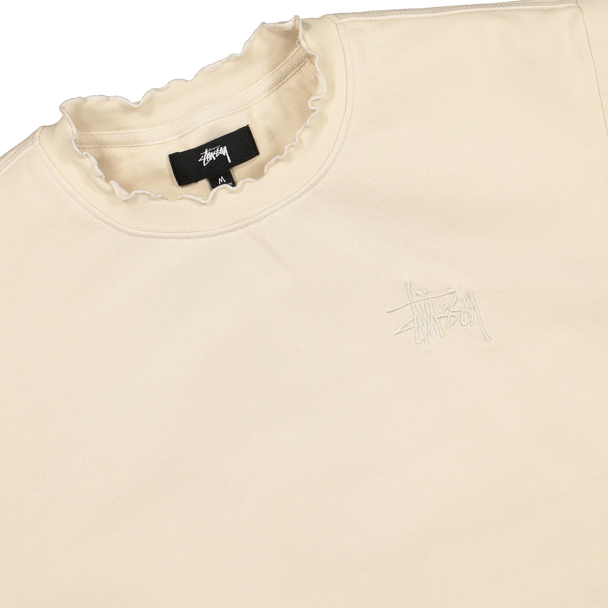 Stussy Laure Lettuce Edge Crew Natural Sweatshirts Close-up | Overkill