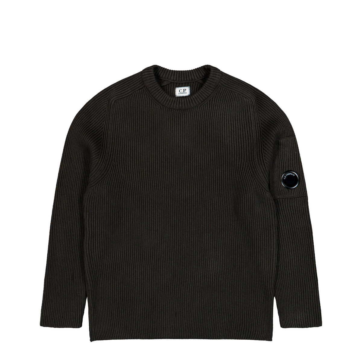 C.P. Company Full Rib Cotton Lens Crewneck Sweater Raven Sweater 21CMKN101A-006608A 985 | Overkill