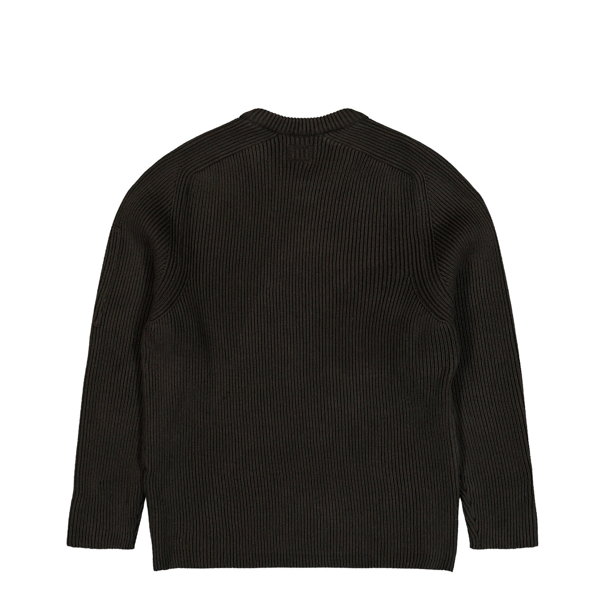C.P. Company Full Rib Cotton Lens Crewneck Sweater Raven Sweater 21CMKN101A-006608A 985 Close-up | Overkill
