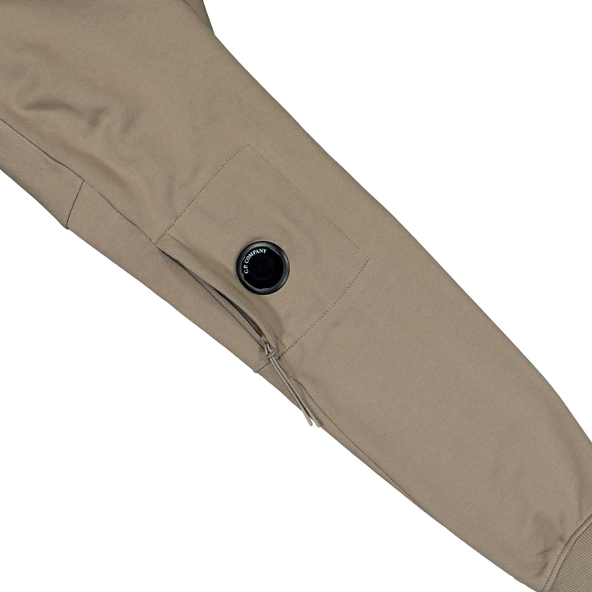 C.P. Company Diagonal Raised Fleece Half Zip Lens Sweatshirt Fallen Rock Sweatshirts 21CMSS033A-005086W 356 Detail View 1 | Overkill