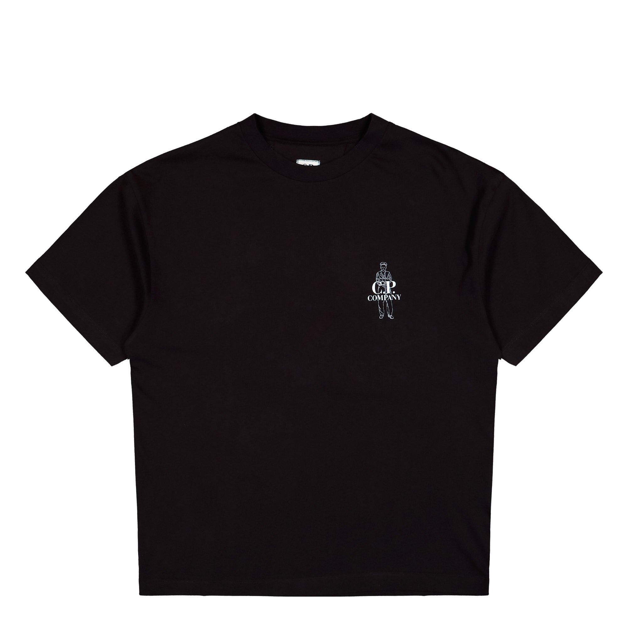 C.P. Company 30/1 Jersey Short Sleeve Comfort Logo T-Shirt Black T-Shirts 21CMTS166A-005100W 999 | Overkill