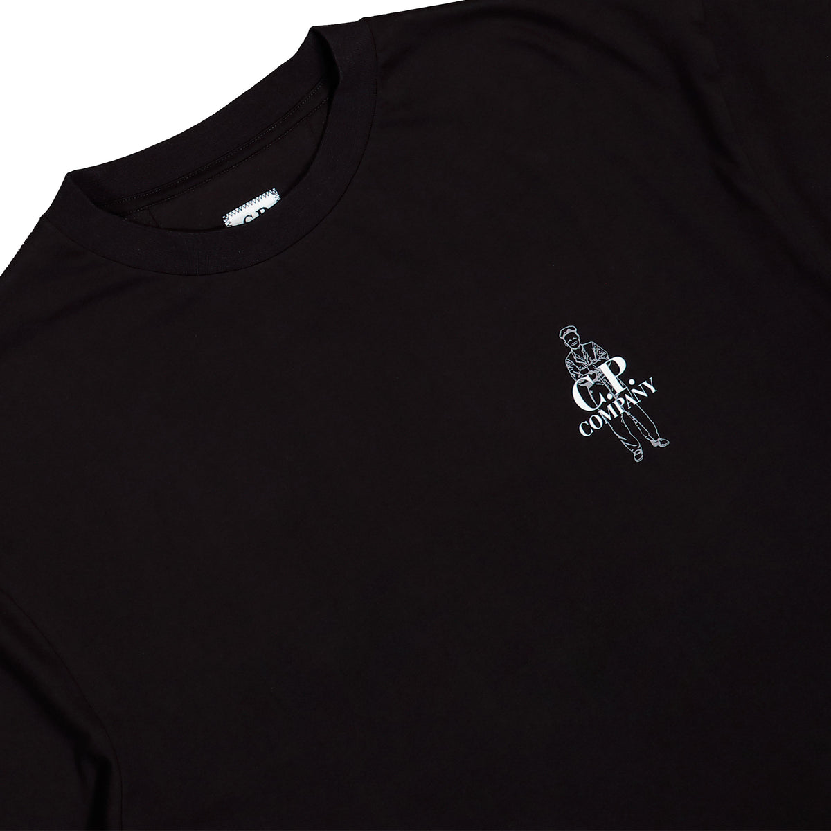 C.P. Company 30/1 Jersey Short Sleeve Comfort Logo T-Shirt Black T-Shirts 21CMTS166A-005100W 999 Detailfoto | Overkill