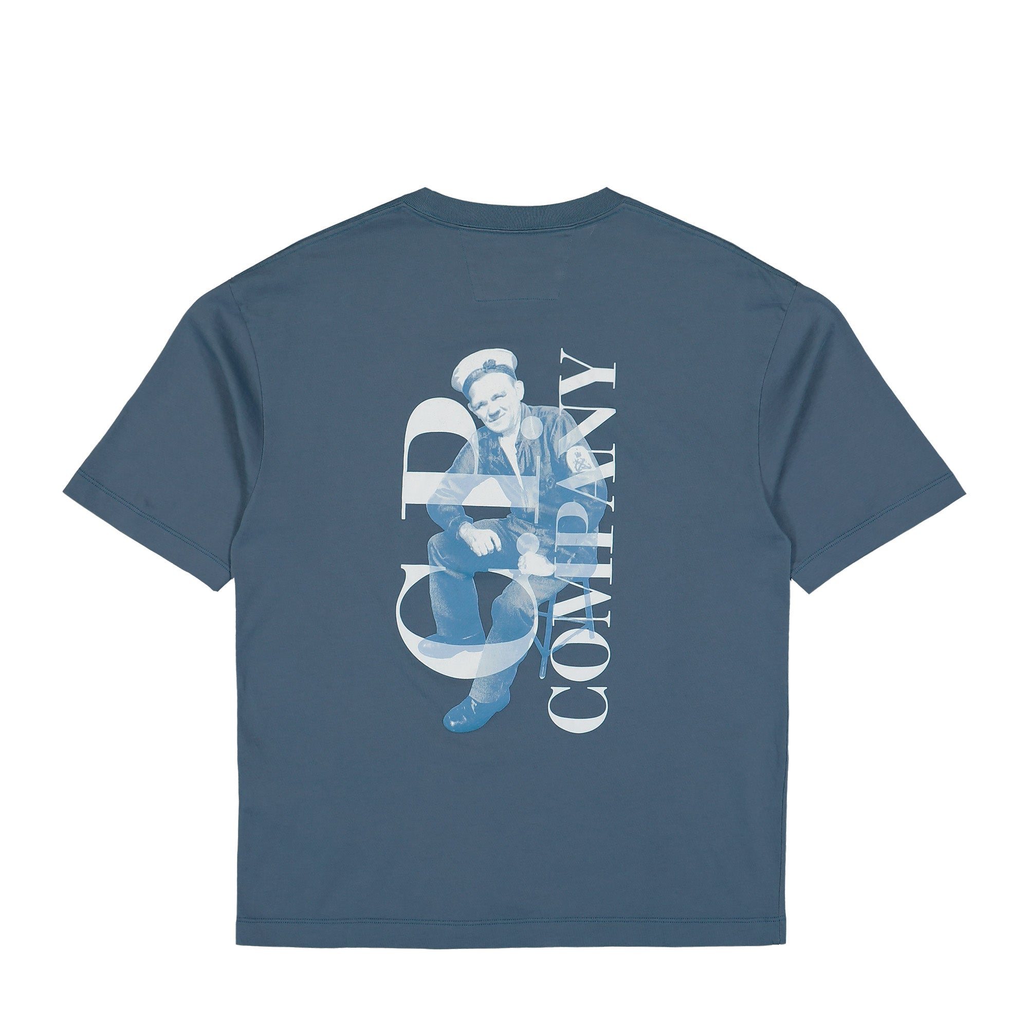 C.P. Company 30/1 Jersey Short Sleeve British Sailor T-Shirt Orion Blue T-Shirt 21CMTS209A-110579W 871 Close-up | Overkill