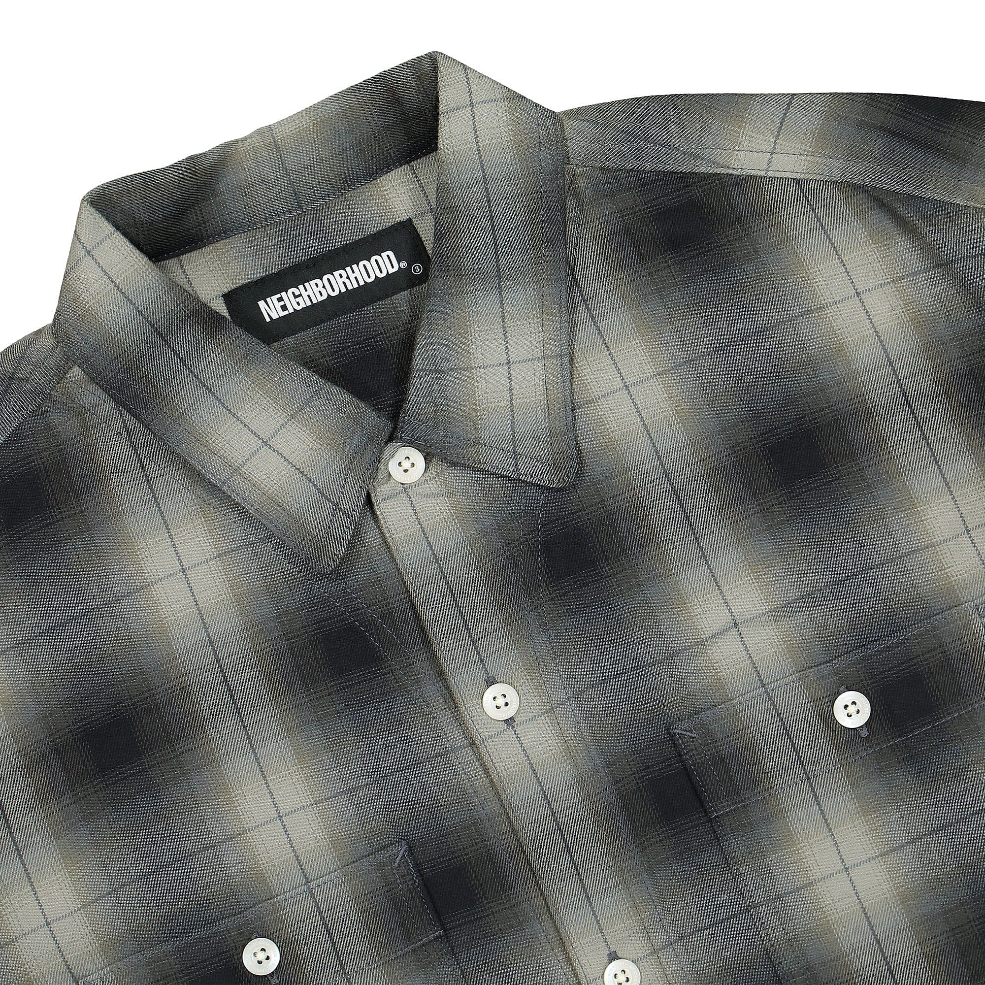 Neighborhood CR Check Longsleeve Shirt Black Shirts Close-up | Overkill
