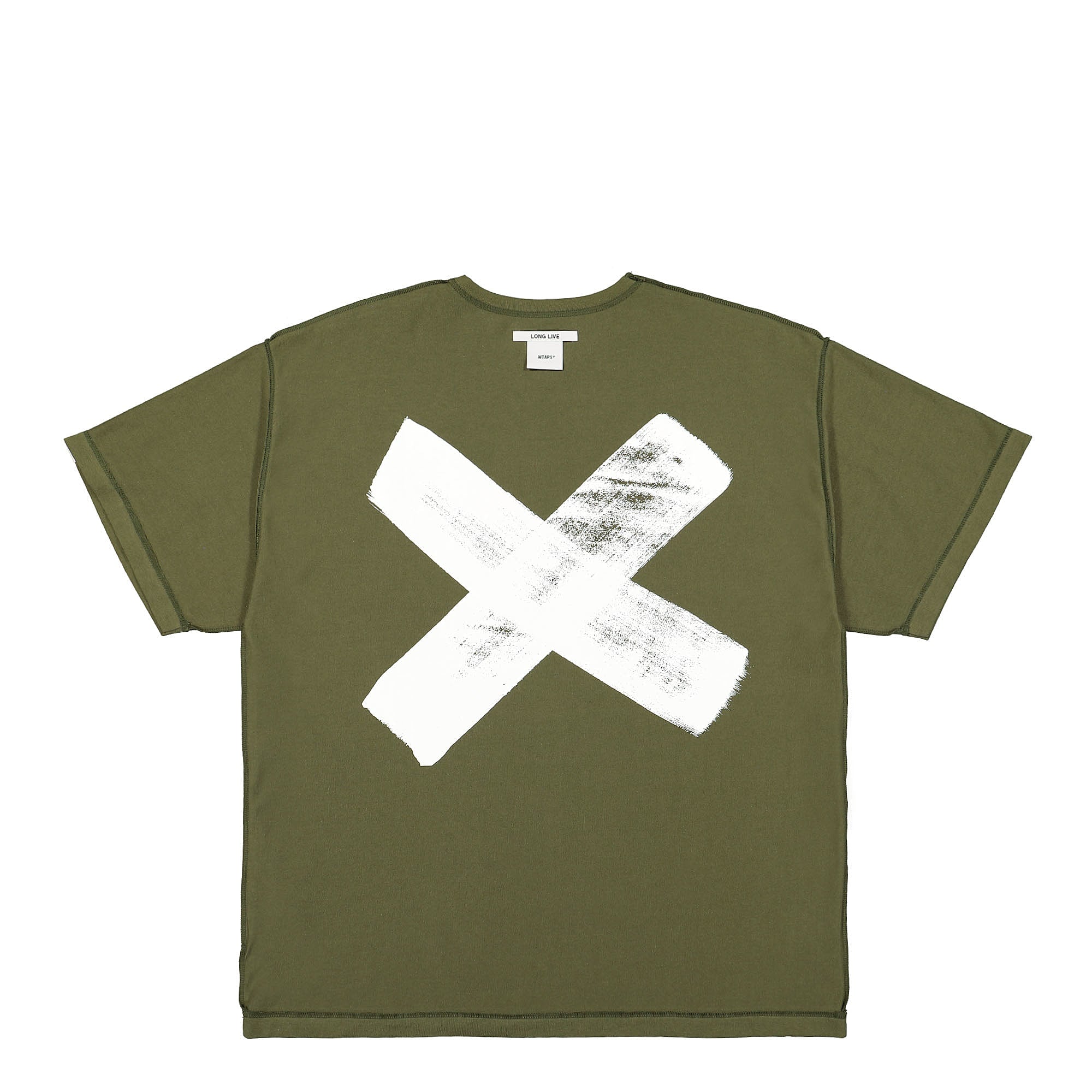 WTAPS Cross T-Shirt Olive Drab T-Shirts Material | Overkill