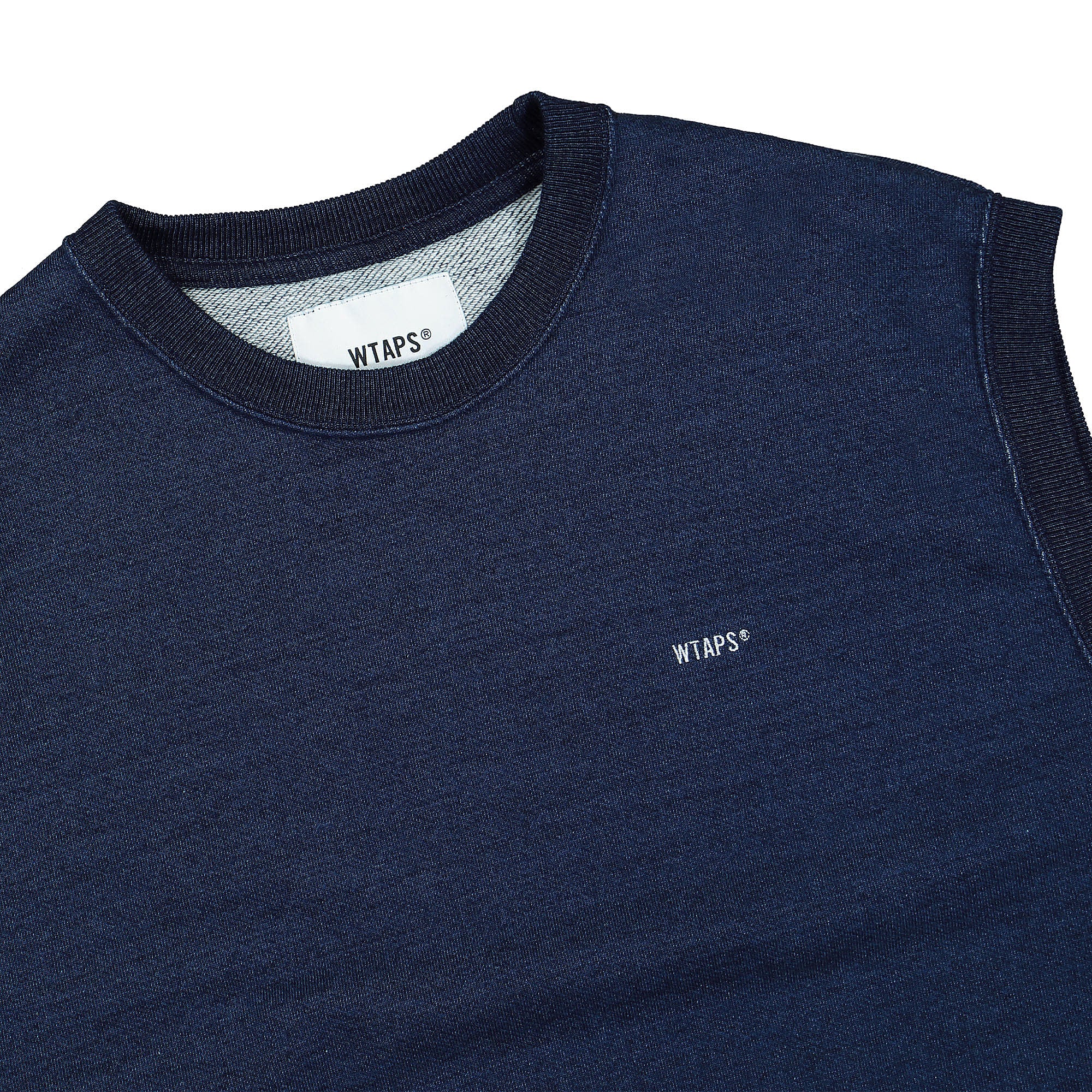 WTAPS Ditch Cotton Vest Indigo Sweater Vests Close-up | Overkill
