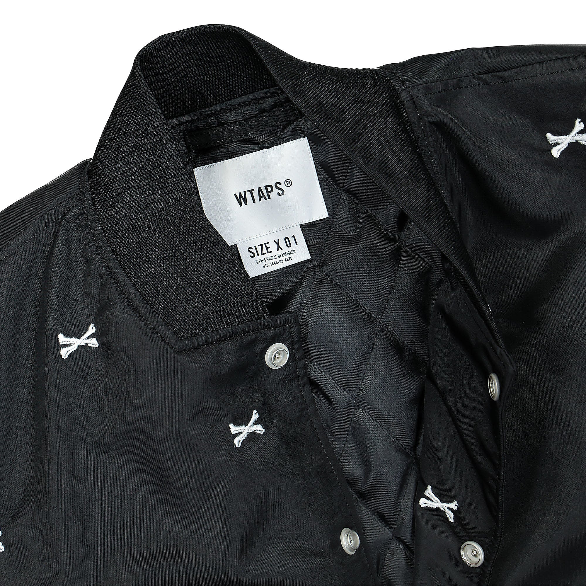 WTAPS Nylon Twill Textile Team Jacket Black Jackets Close-up | Overkill