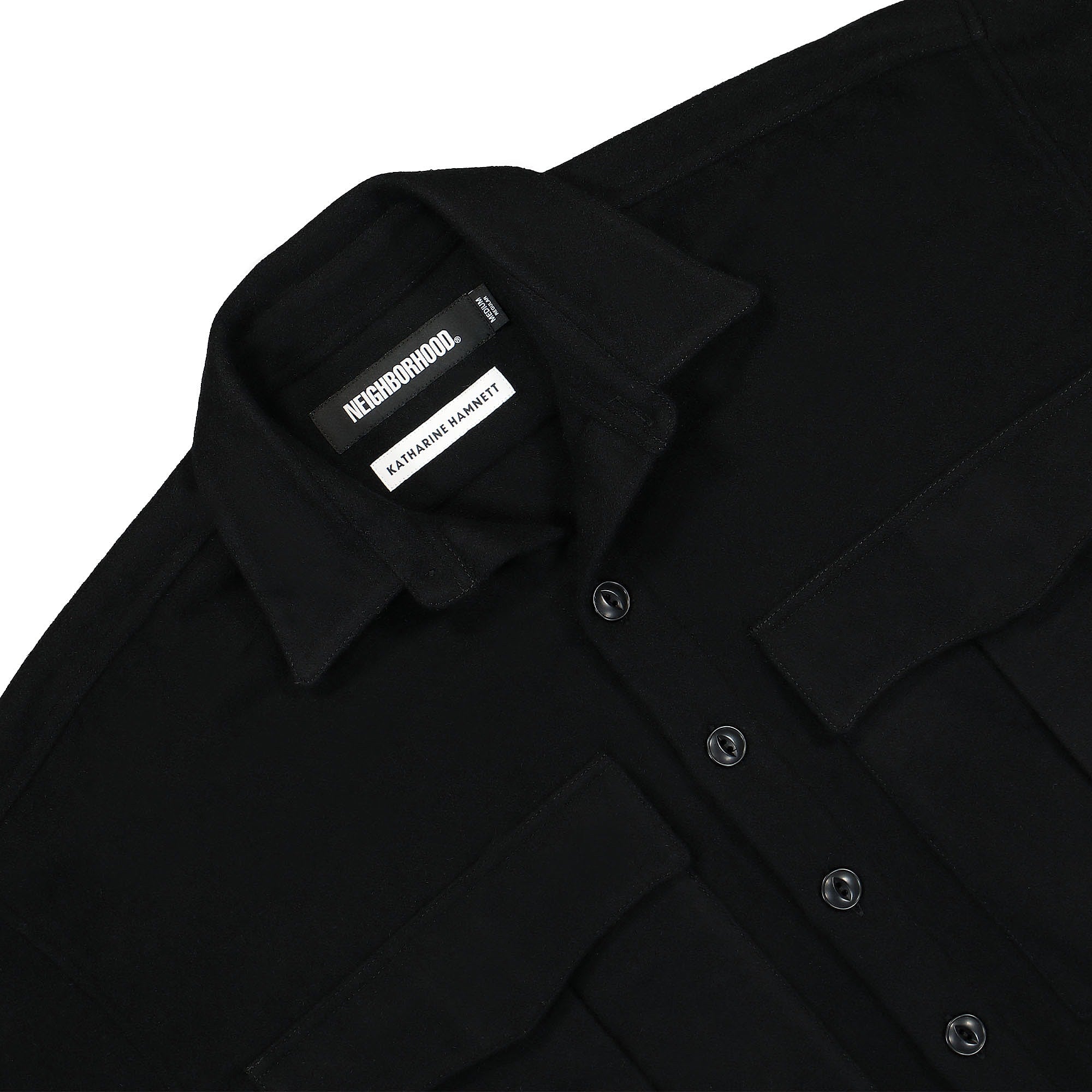 Neighborhood KH. 2 Pocket SH LS. WE Shirt Jacket Black Jackets Close-up | Overkill