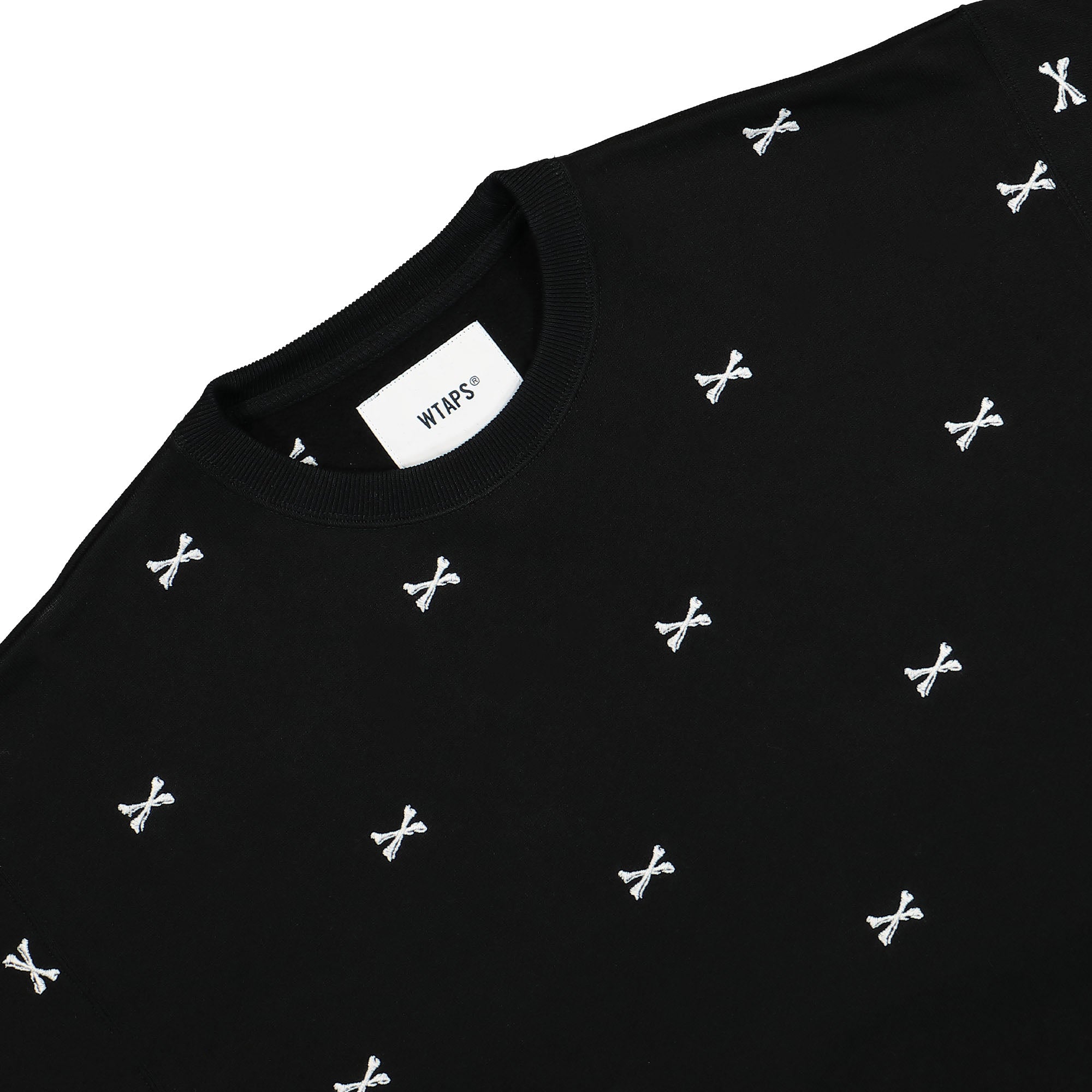 WTAPS ACNE Crossbones Crewneck Sweater Black Sweatshirts Close-up | Overkill
