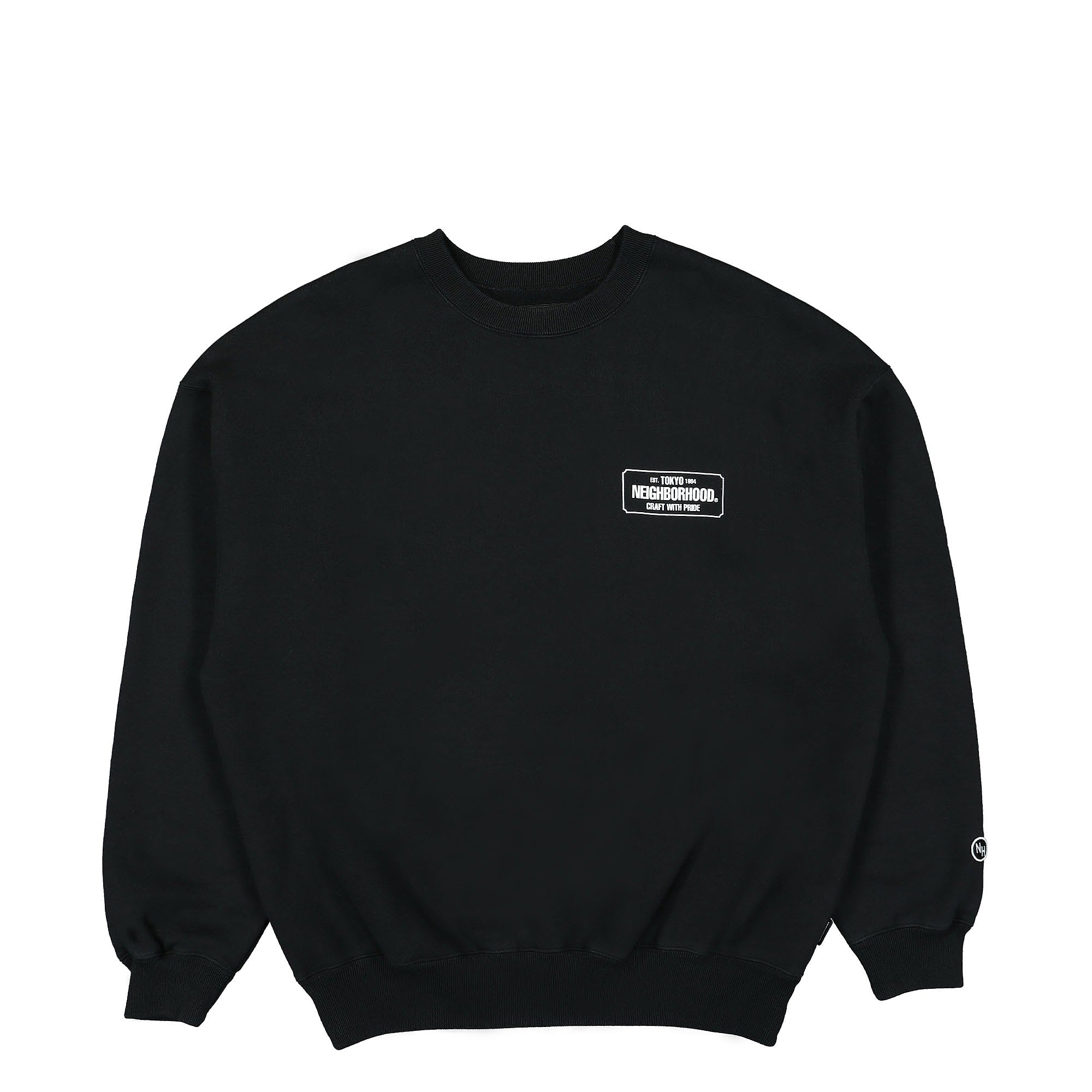 Neighborhood Classic-S LS. CO Crewneck Sweatshirt Black Sweatshirts 222FPNH-CSM01 | Overkill
