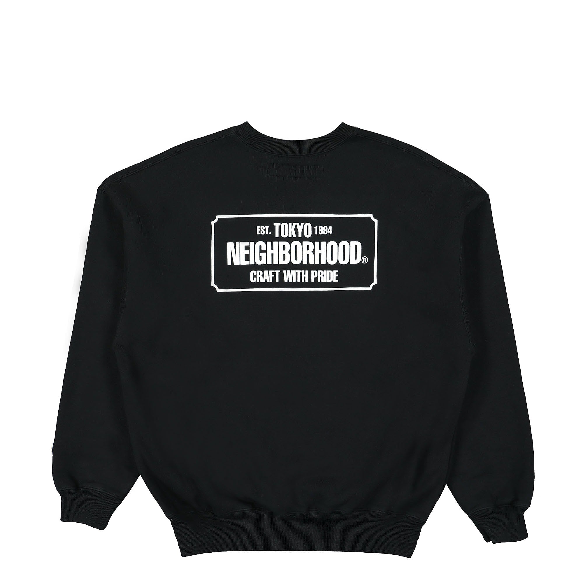 Neighborhood Classic-S LS. CO Crewneck Sweatshirt Black Sweatshirts Close-up | Overkill