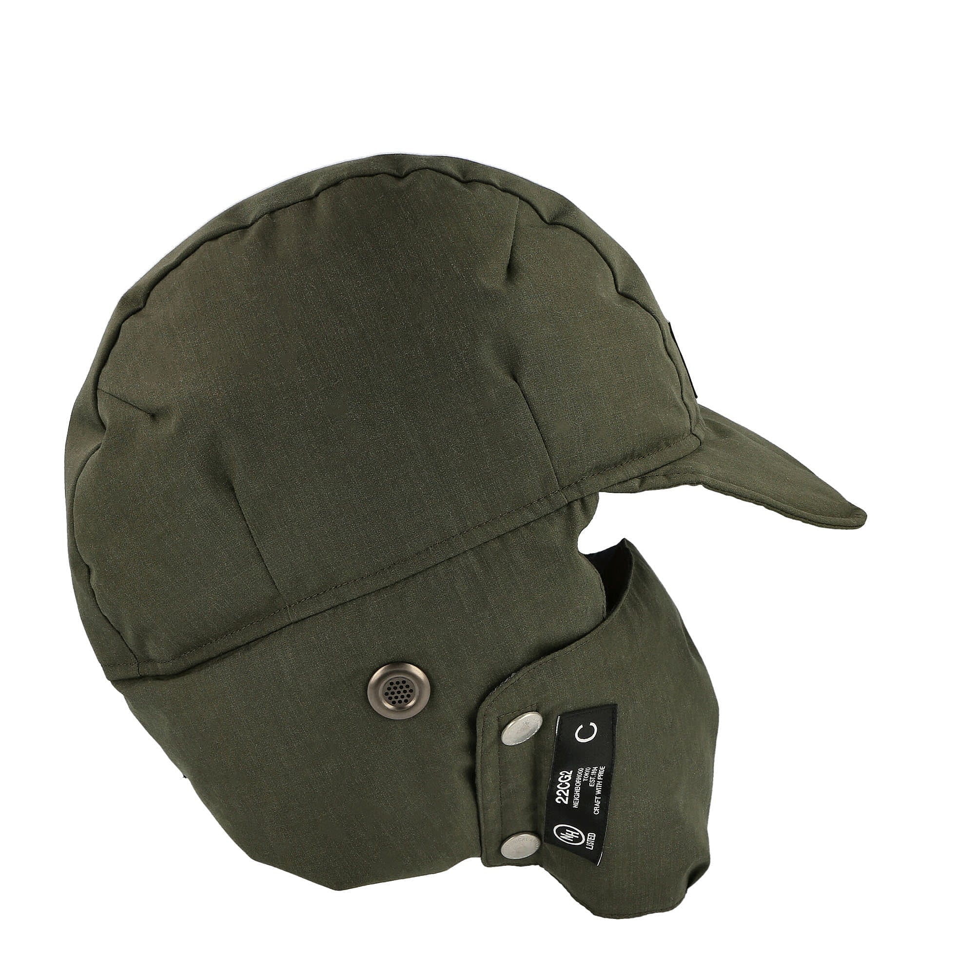 Neighborhood Nanga x Neighborhood Takibi PE. Down Cap Olive Drab Caps Close-up | Overkill