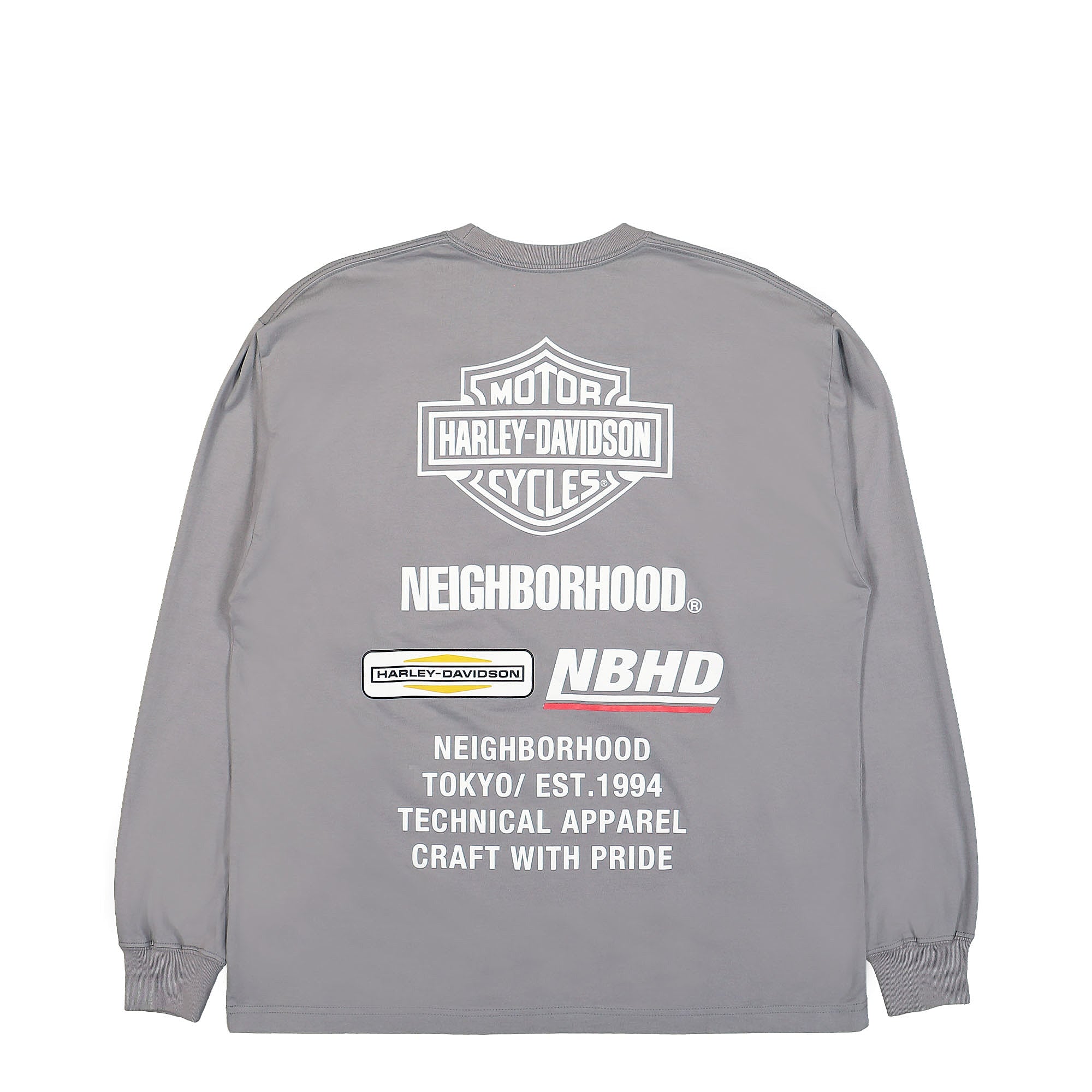 Neighborhood Harley-Davidson x Neighborhood LS. CO Crewneck Gray Sweatshirts Close-up | Overkill