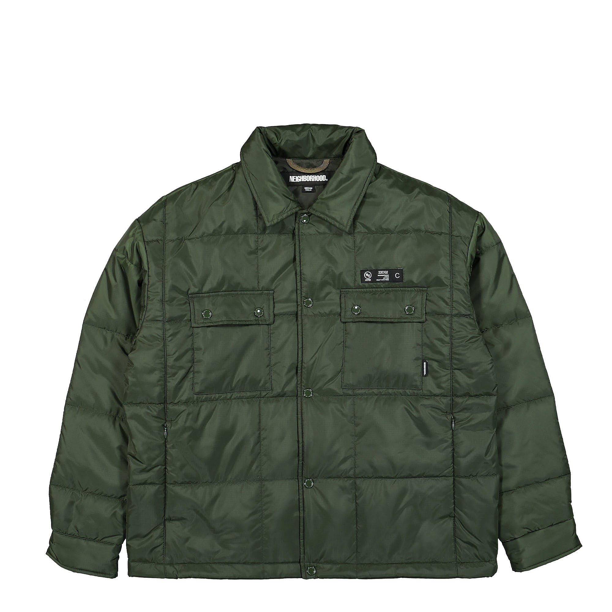 Neighborhood Puff SH LS. PE Shirt Jacket Olive Drab Jackets 222TSNH-SHM02 | Overkill