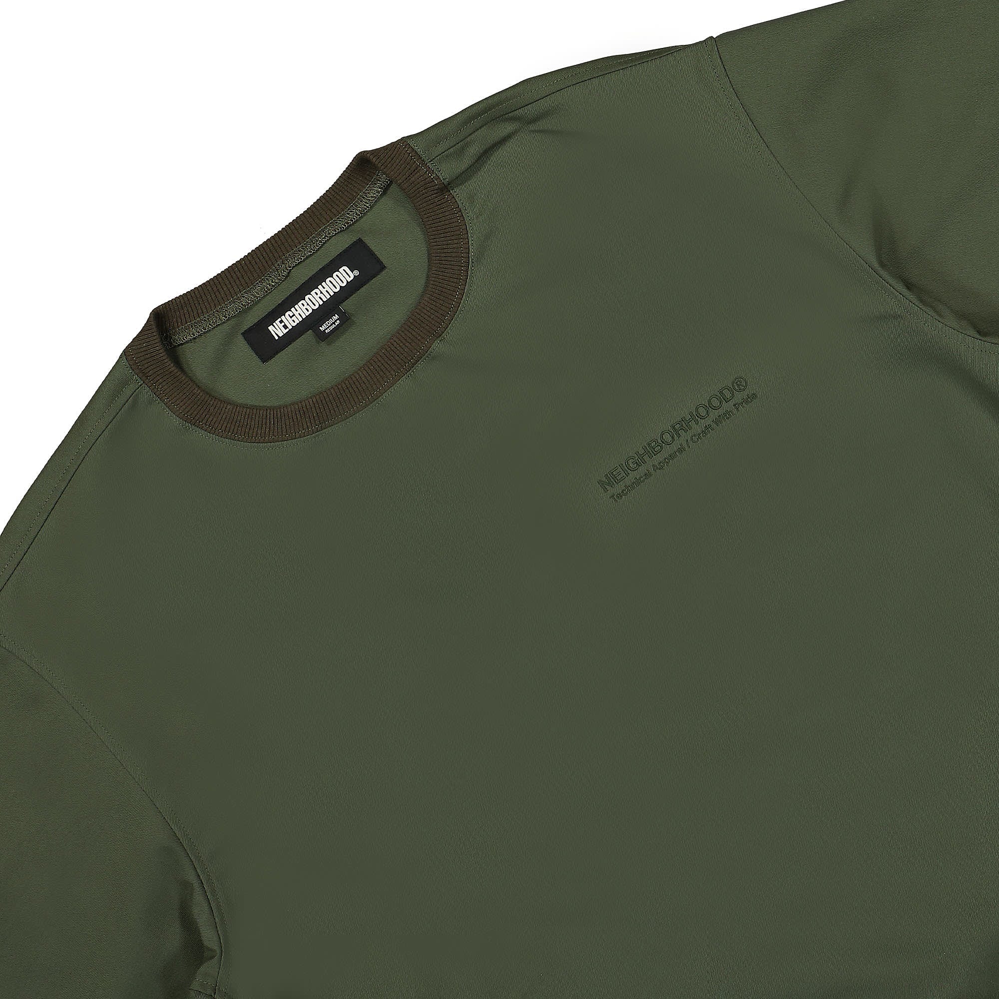 Neighborhood SH LS. EC Pullover Olive Drab Sweatshirts Close-up | Overkill