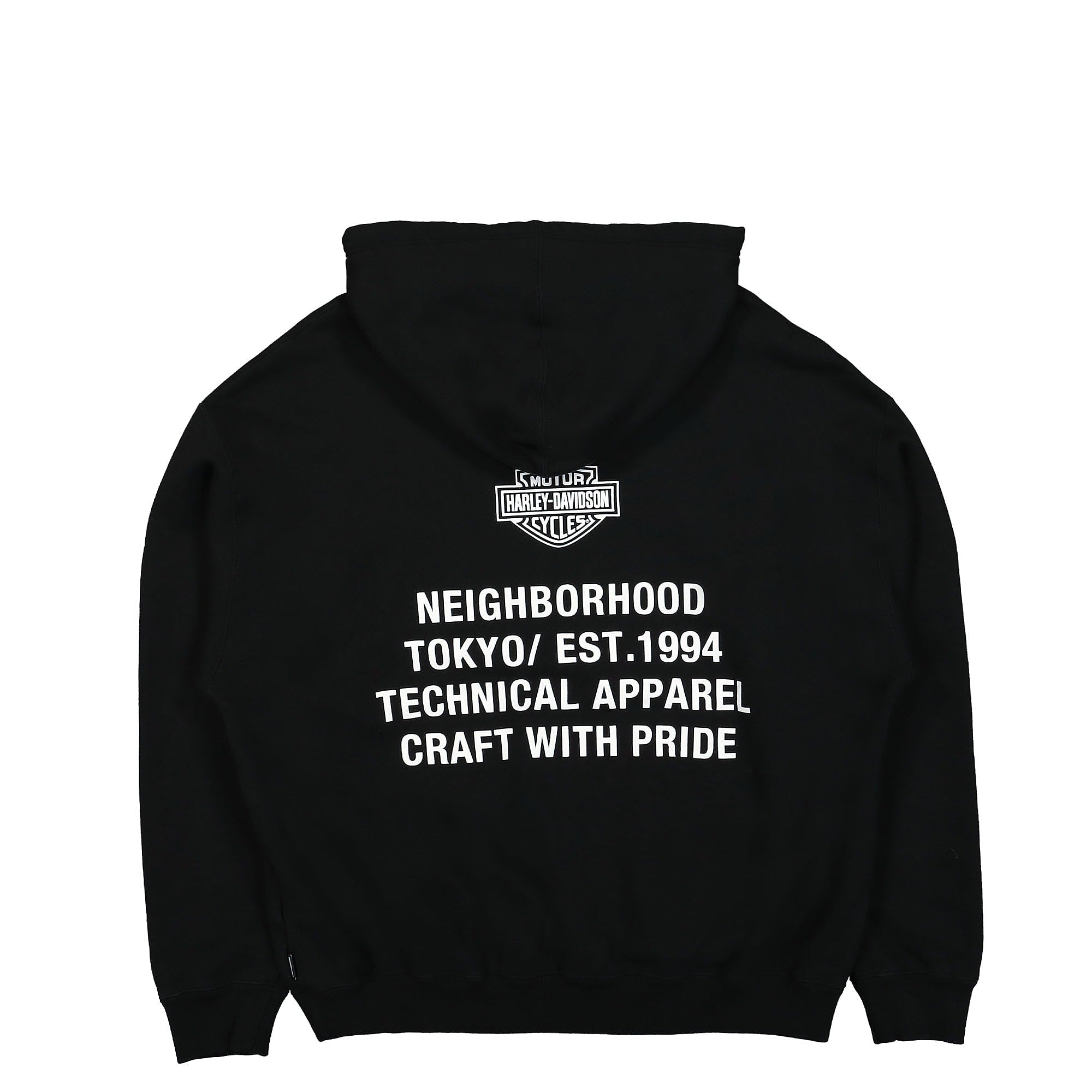 Neighborhood Harley-Davidson x Neighborhood LS. CO Hooded Sweatshirt Black Hoodies Close-up | Overkill