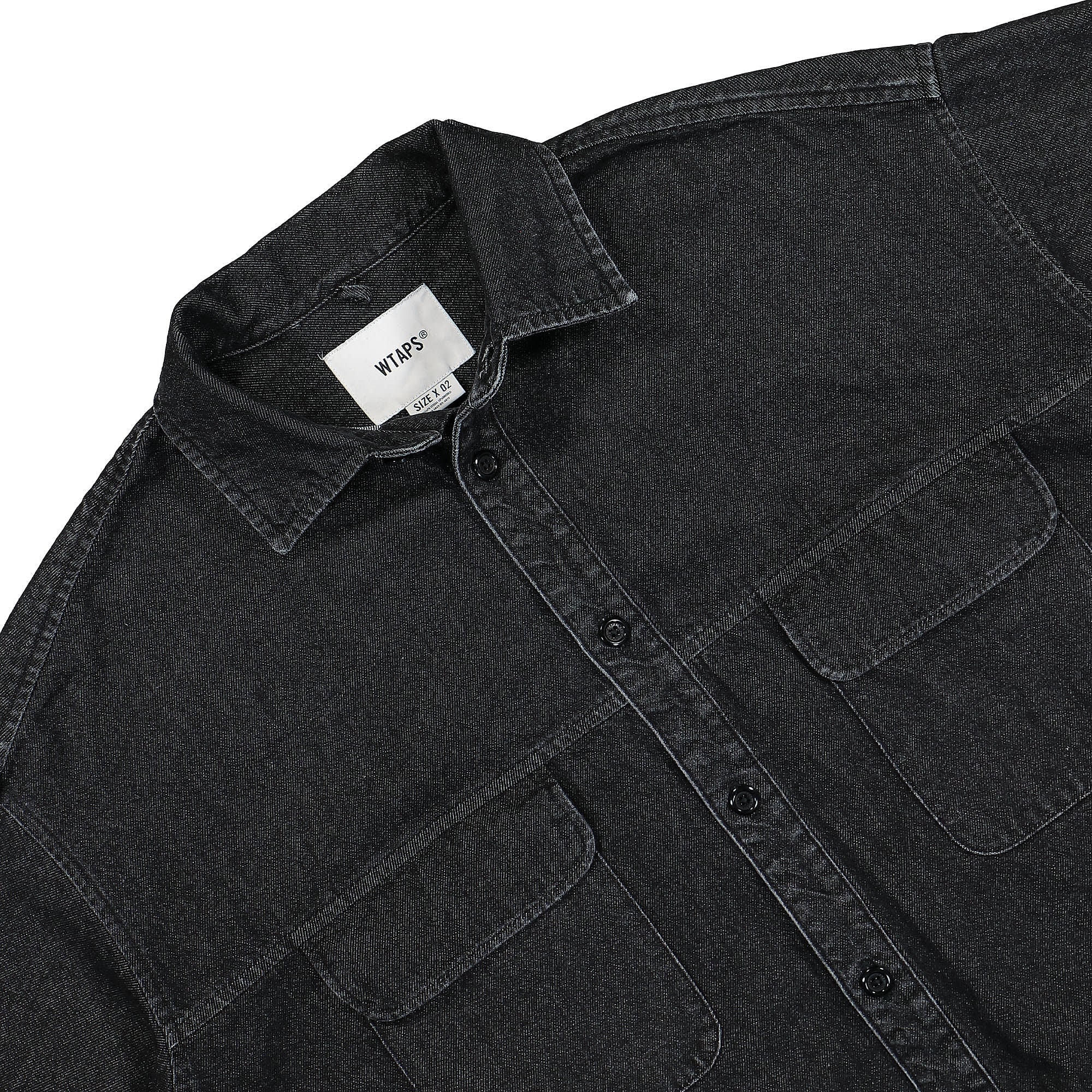 WTAPS WPCO 01 Denim Shirt Black Shirts Close-up | Overkill