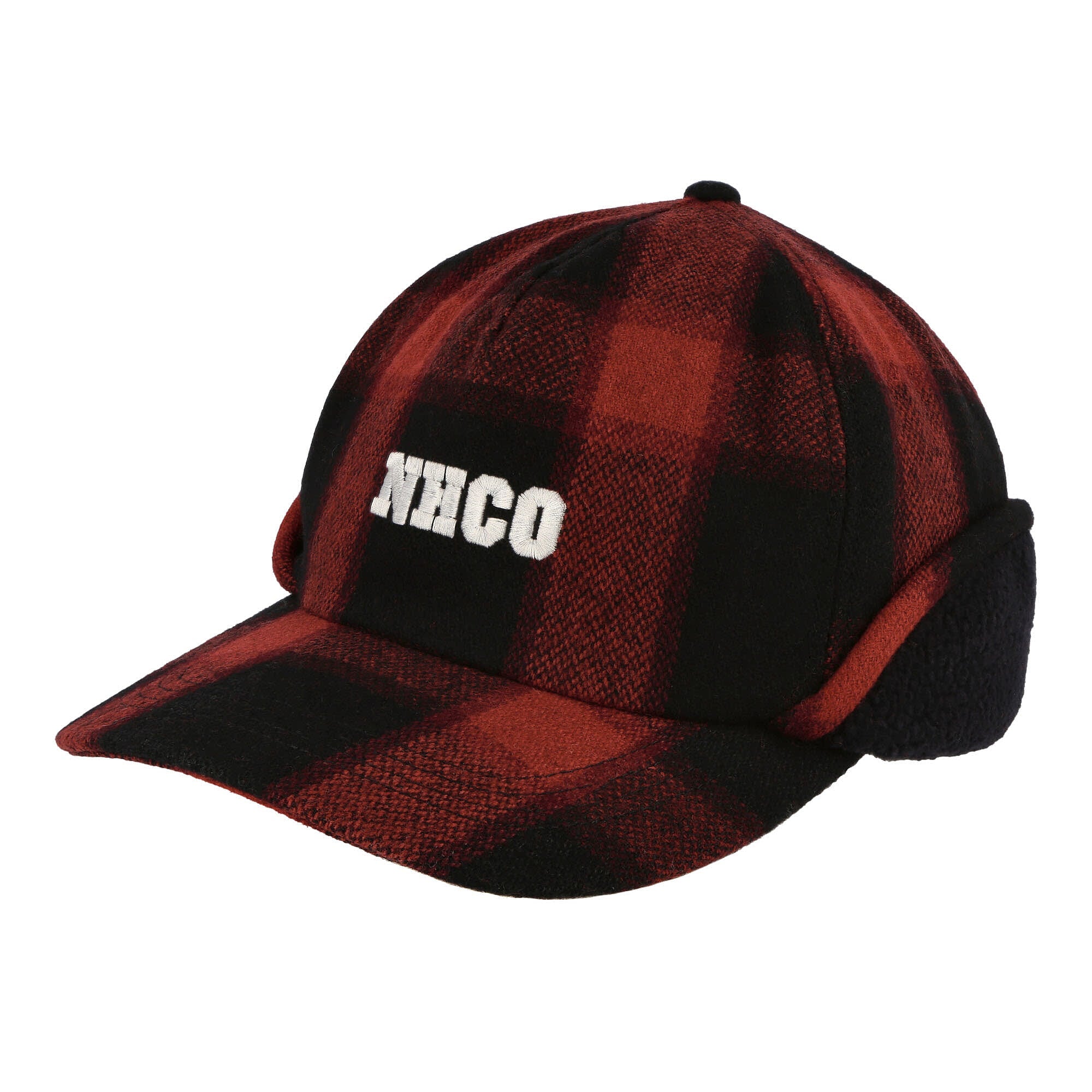 Neighborhood Buffalo Check WN. Flap Cap Red Caps 222YGNH-HT08 | Overkill
