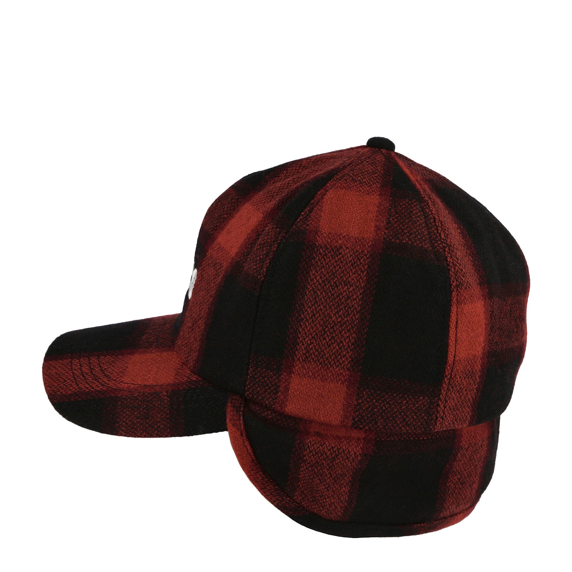 Neighborhood Buffalo Check WN. Flap Cap Red Caps Close-up | Overkill